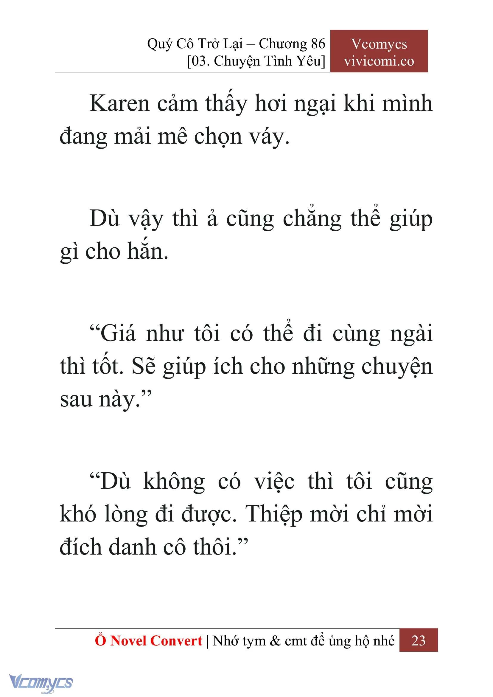 [Novel] Quý Cô Trở Lại Chapter  86 - 25