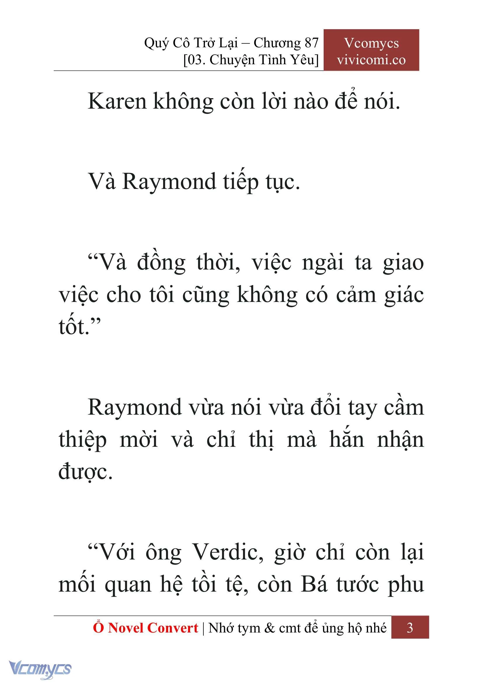 [Novel] Quý Cô Trở Lại Chapter  87 - 5