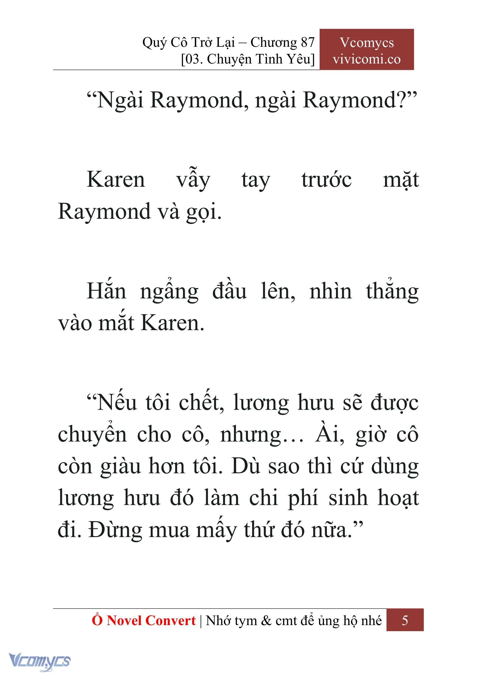 [Novel] Quý Cô Trở Lại Chapter  87 - 7