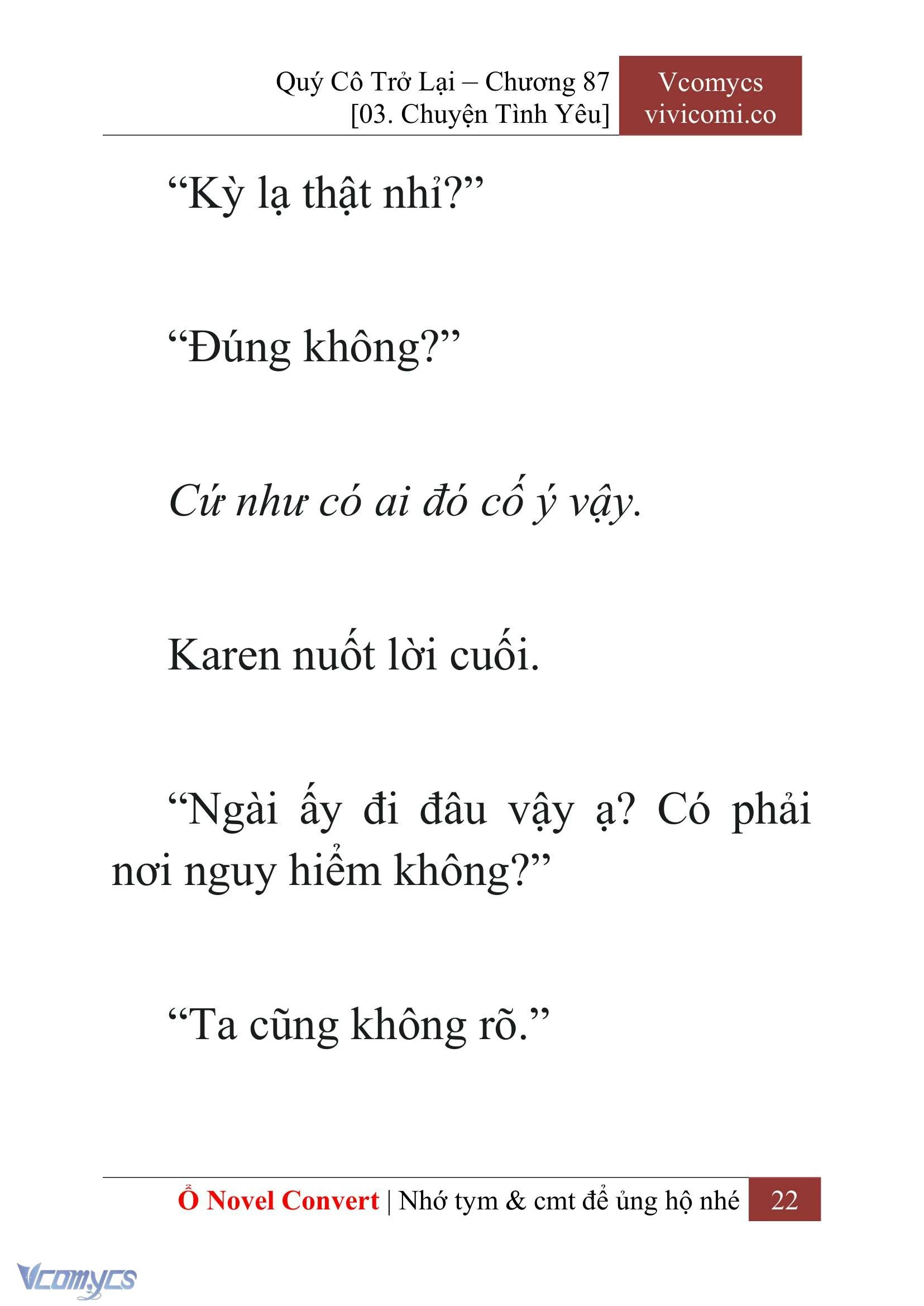 [Novel] Quý Cô Trở Lại Chapter  87 - 24