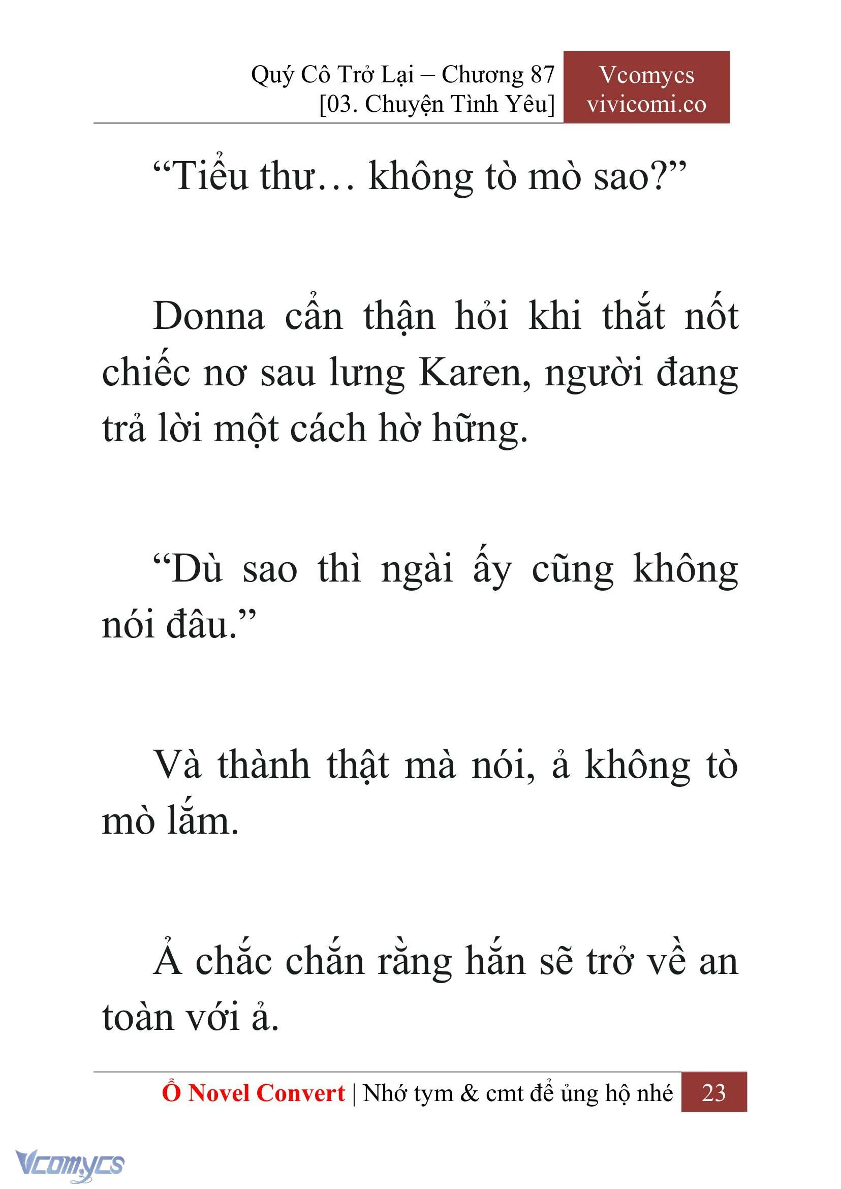 [Novel] Quý Cô Trở Lại Chapter  87 - 25