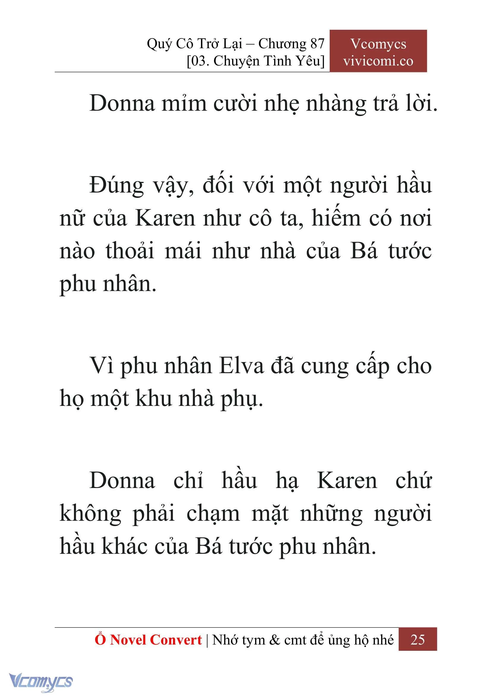 [Novel] Quý Cô Trở Lại Chapter  87 - 27