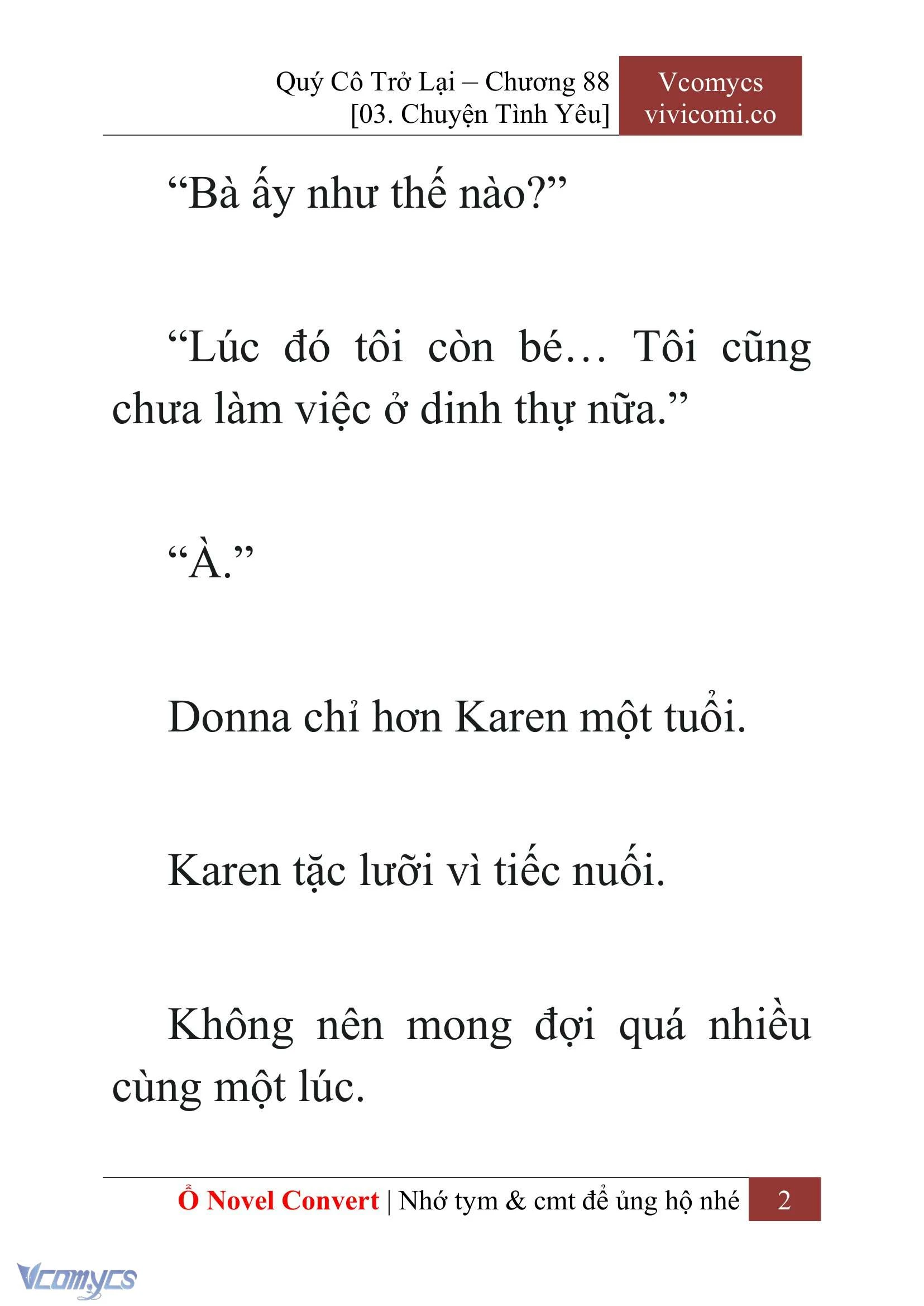[Novel] Quý Cô Trở Lại Chapter  88 - 4