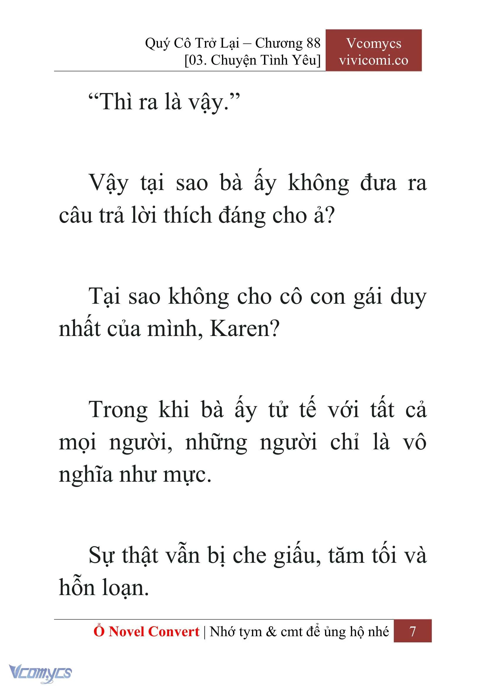 [Novel] Quý Cô Trở Lại Chapter  88 - 9