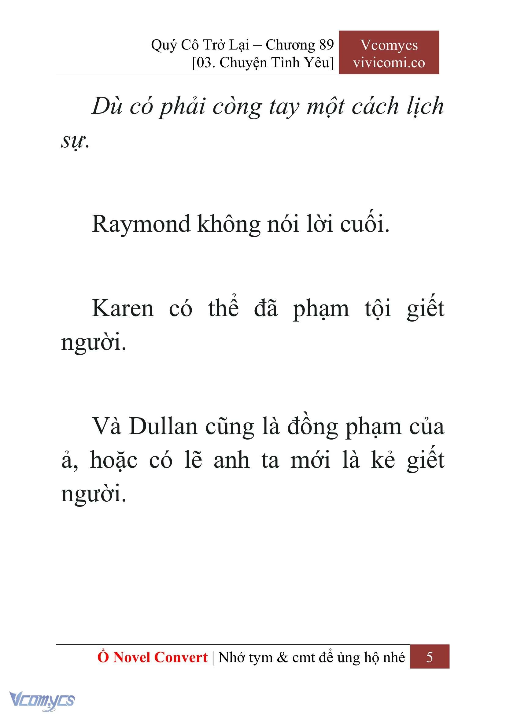 [Novel] Quý Cô Trở Lại Chapter  89 - 7