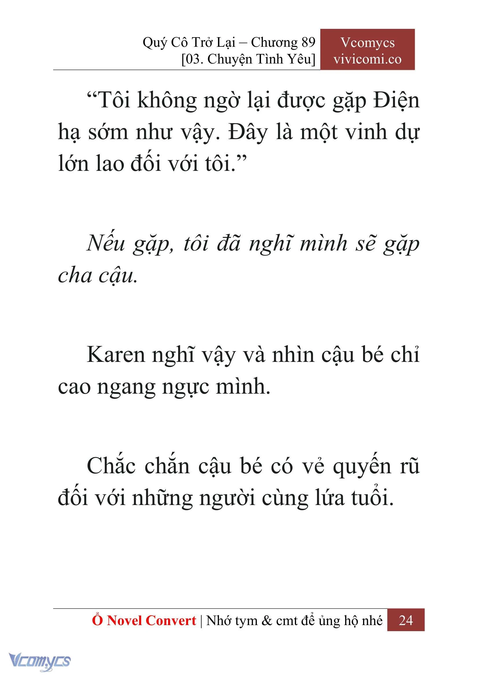 [Novel] Quý Cô Trở Lại Chapter  89 - 26