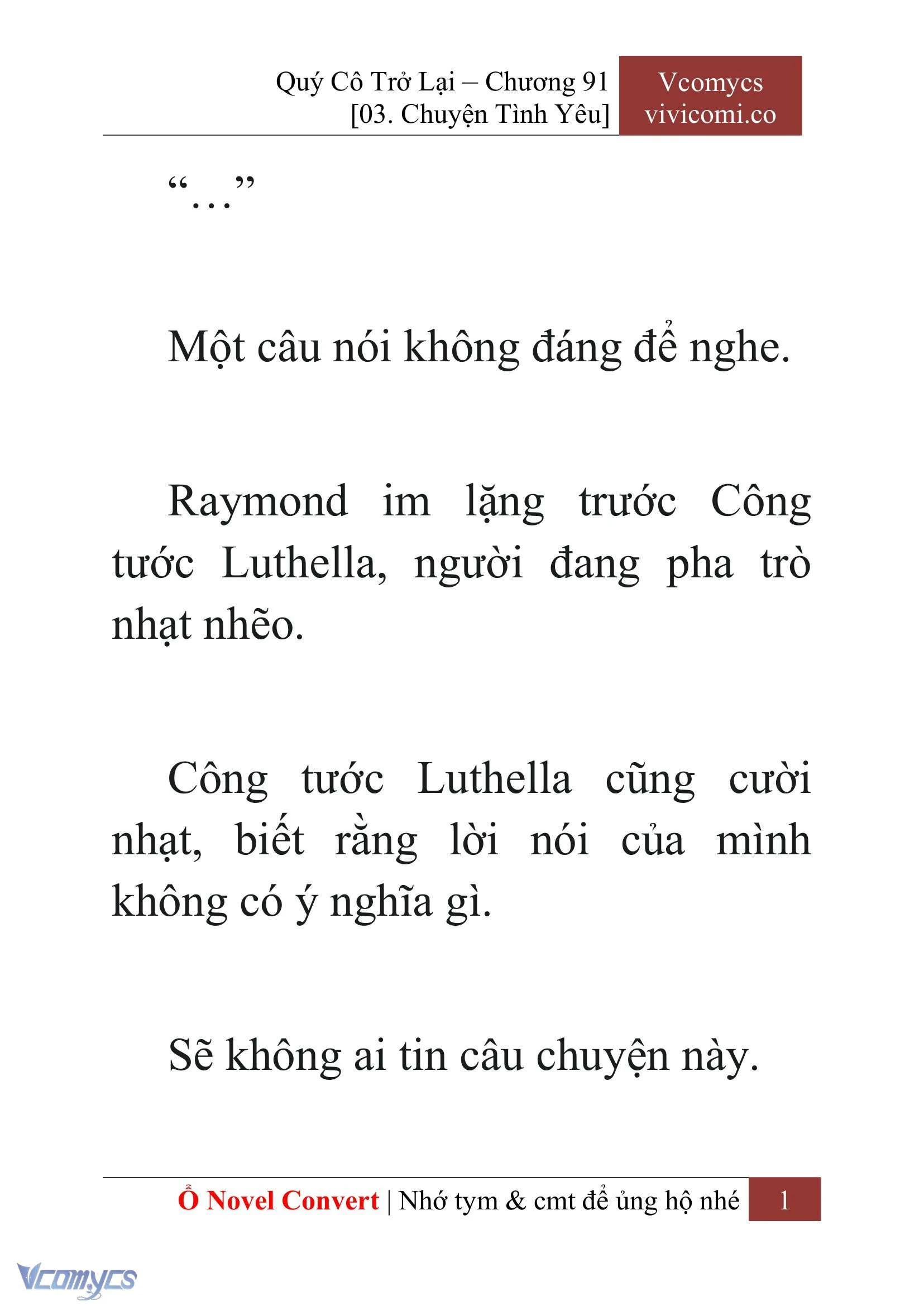 [Novel] Quý Cô Trở Lại Chapter  91 - 3