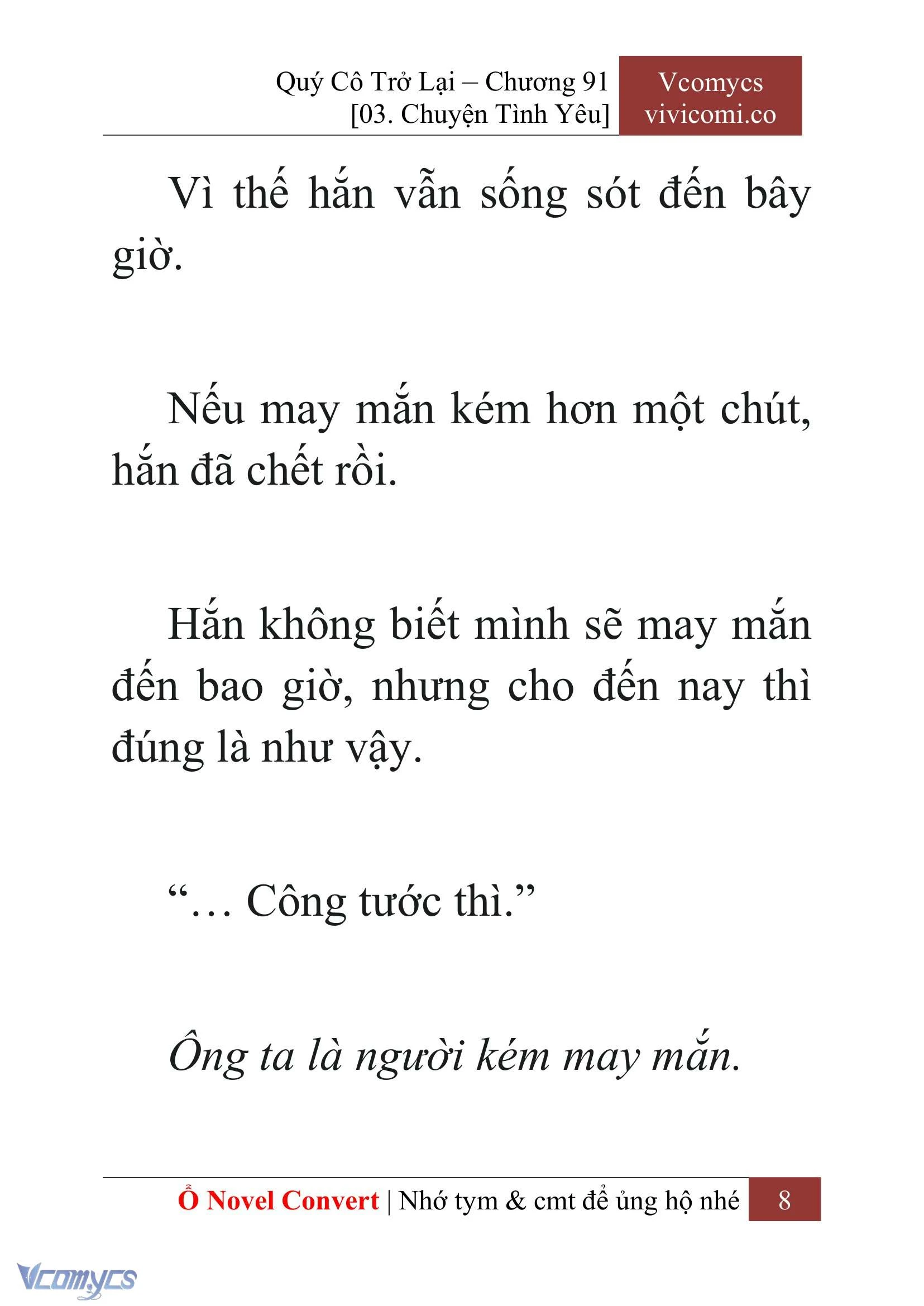 [Novel] Quý Cô Trở Lại Chapter  91 - 10