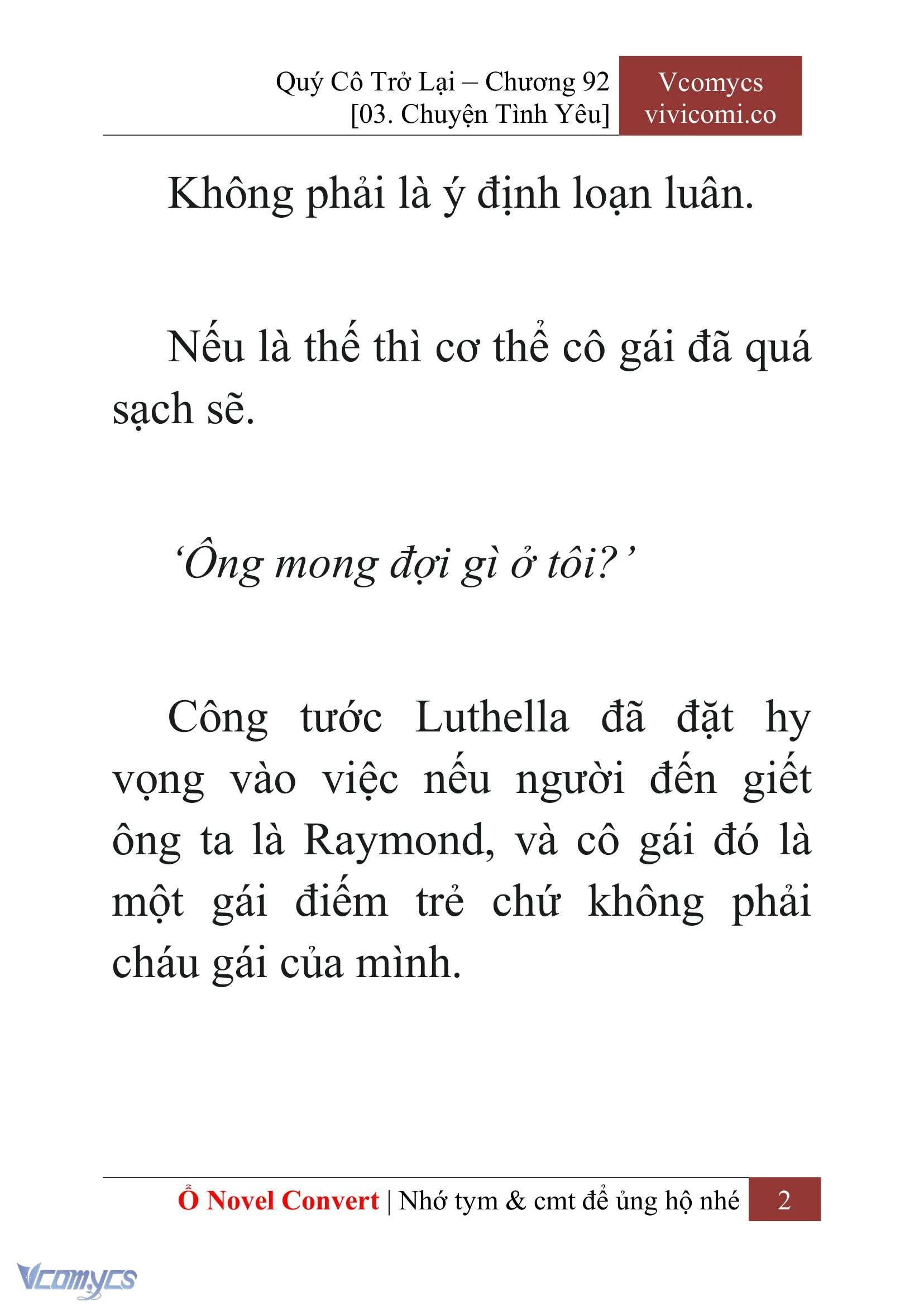[Novel] Quý Cô Trở Lại Chapter  92 - 4