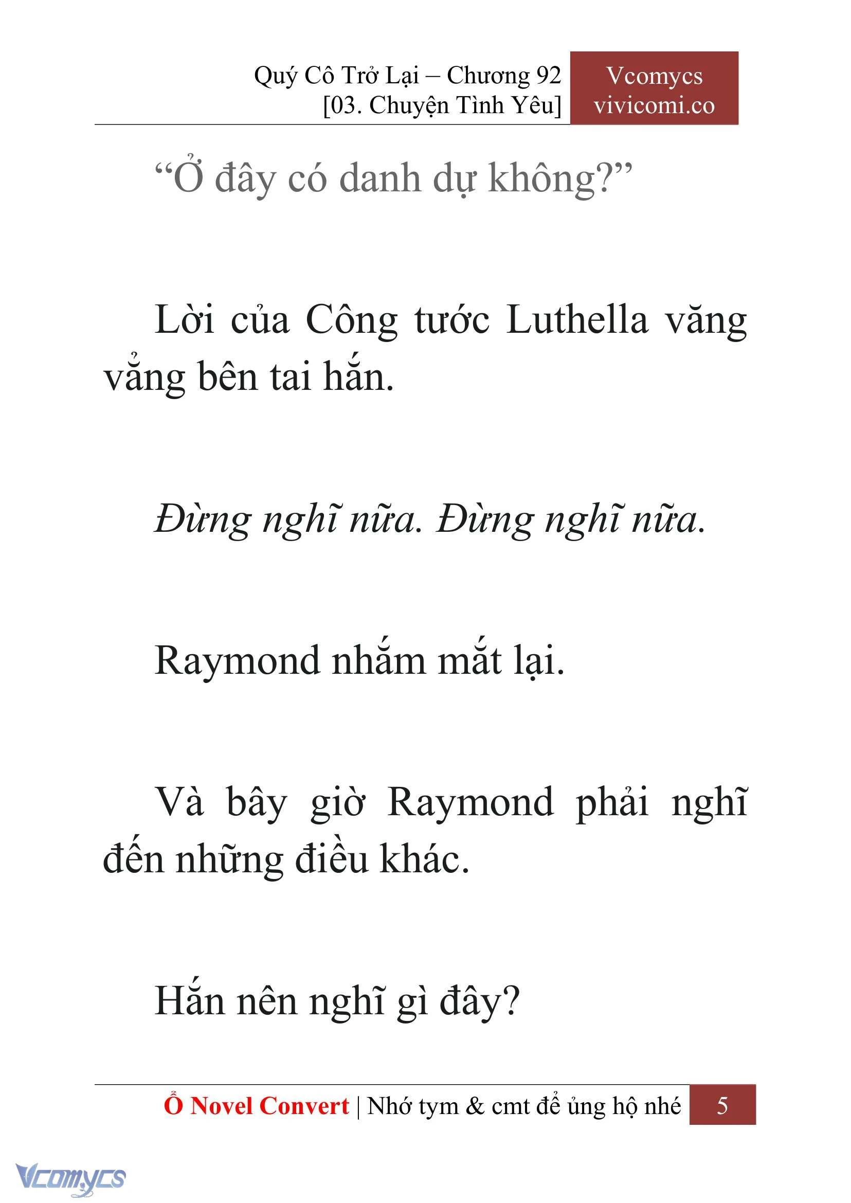 [Novel] Quý Cô Trở Lại Chapter  92 - 7