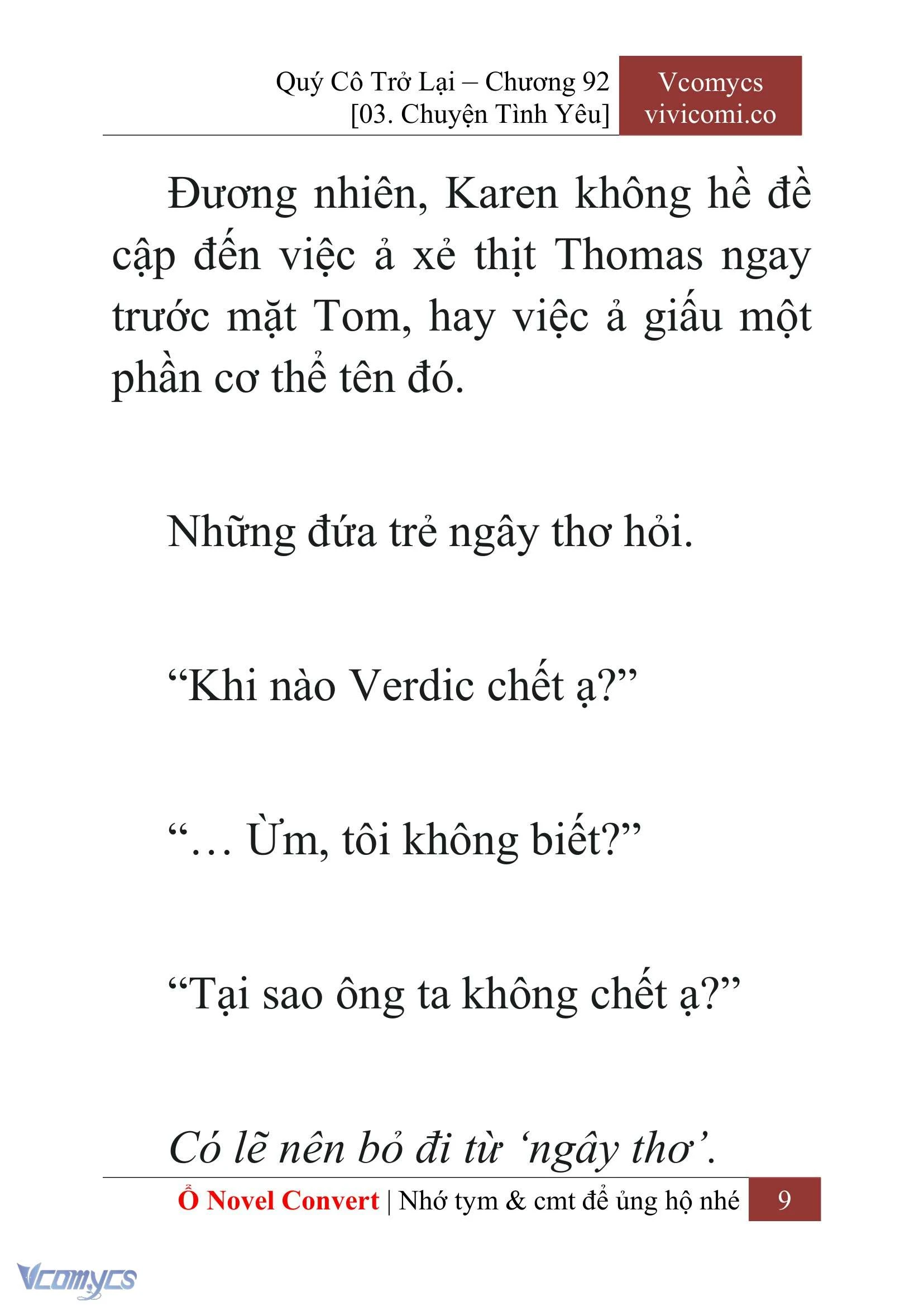 [Novel] Quý Cô Trở Lại Chapter  92 - 11