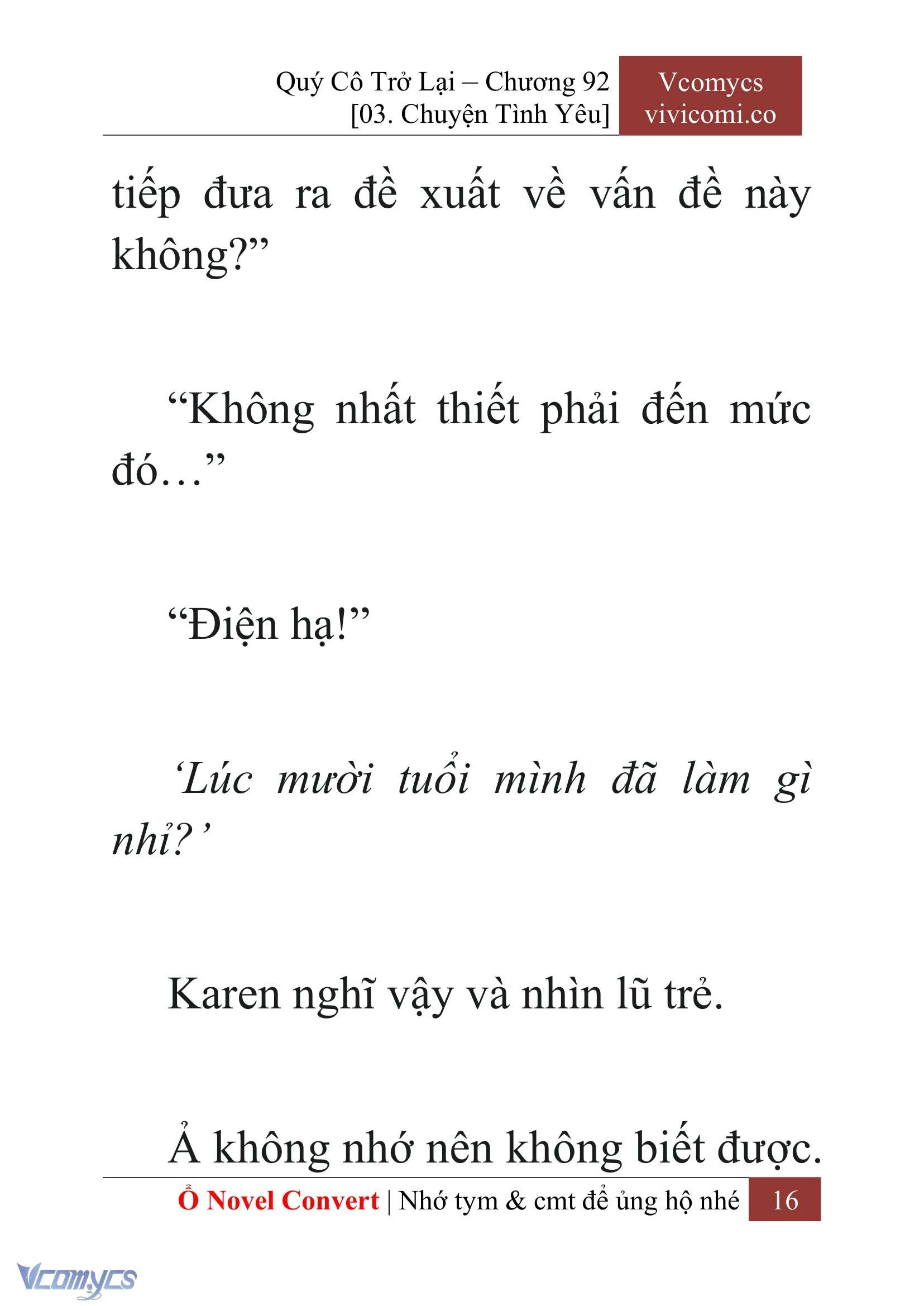 [Novel] Quý Cô Trở Lại Chapter  92 - 18