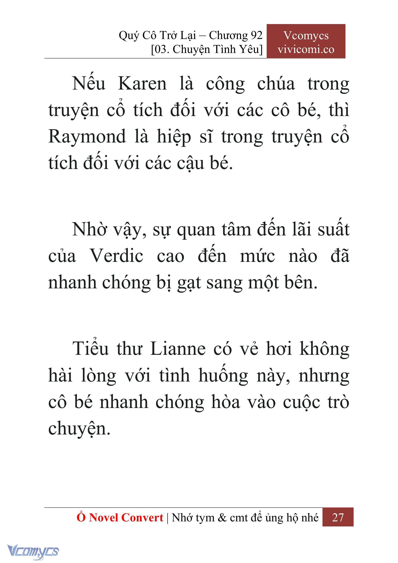 [Novel] Quý Cô Trở Lại Chapter  92 - 29