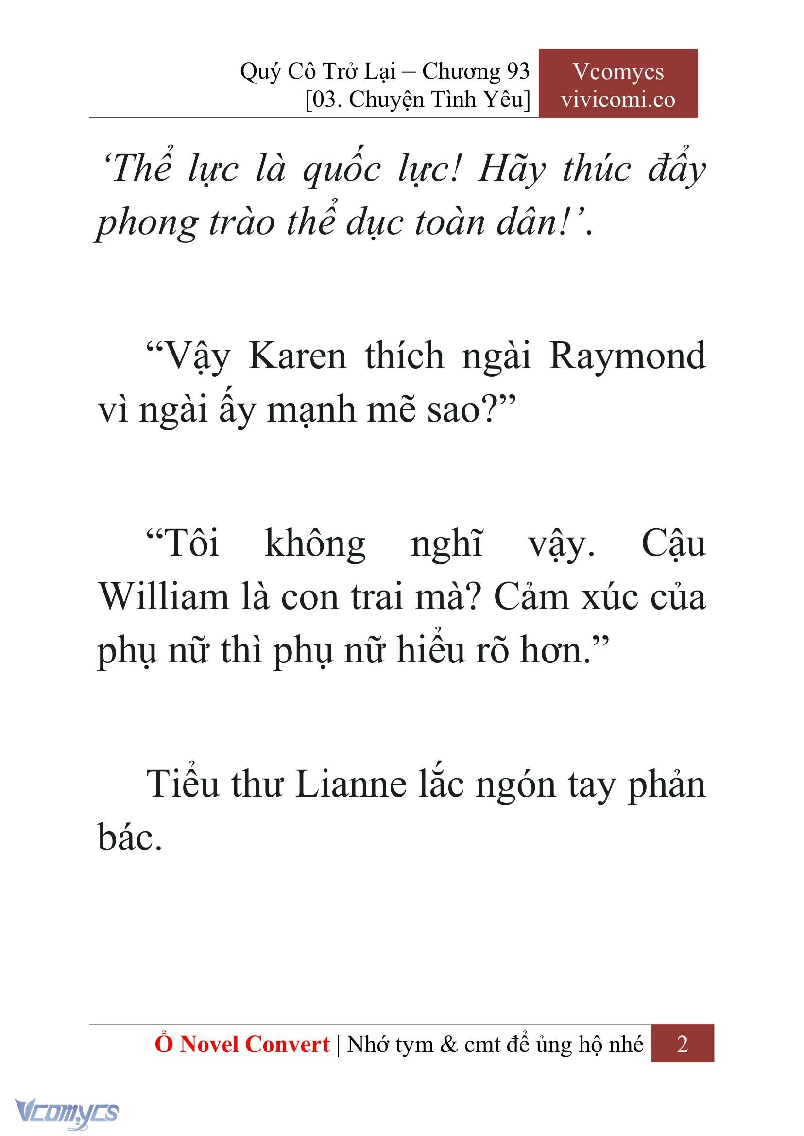 [Novel] Quý Cô Trở Lại Chapter  93 - 4