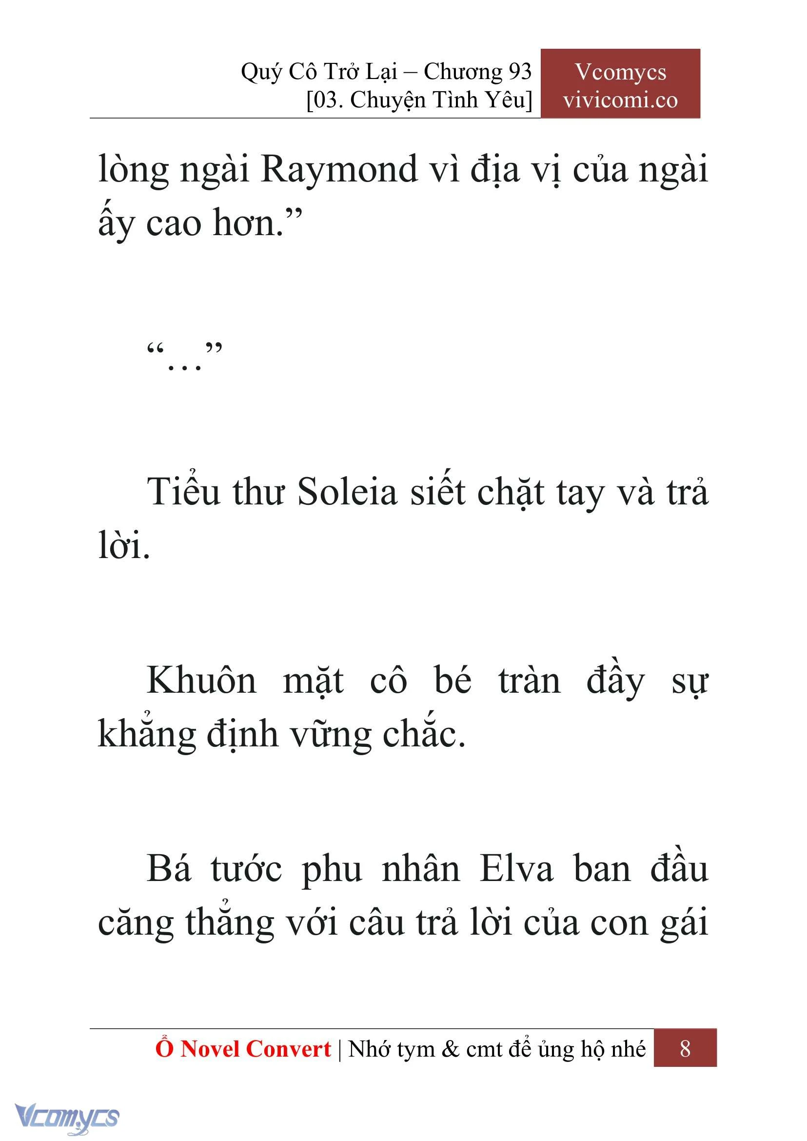 [Novel] Quý Cô Trở Lại Chapter  93 - 10