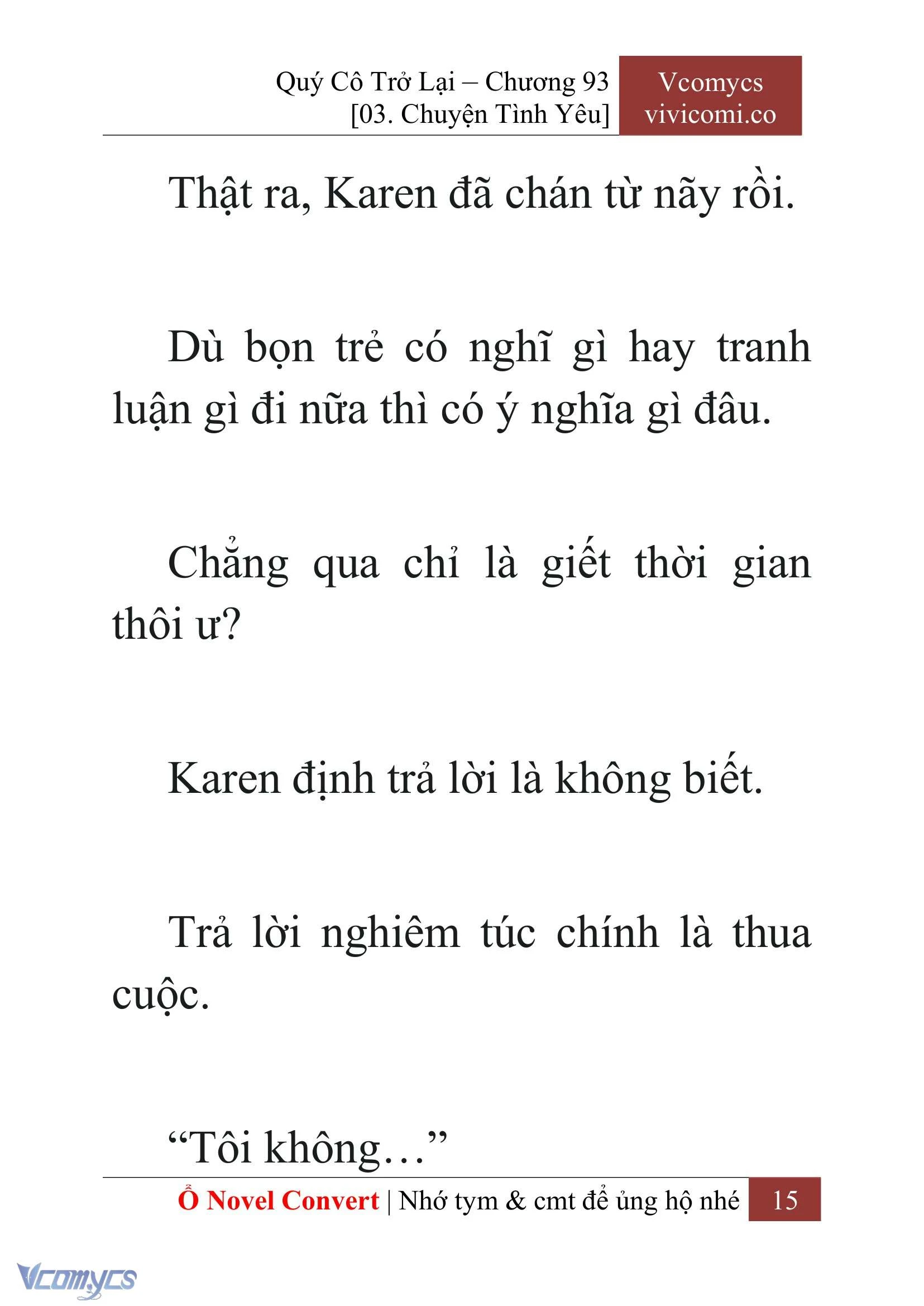 [Novel] Quý Cô Trở Lại Chapter  93 - 17