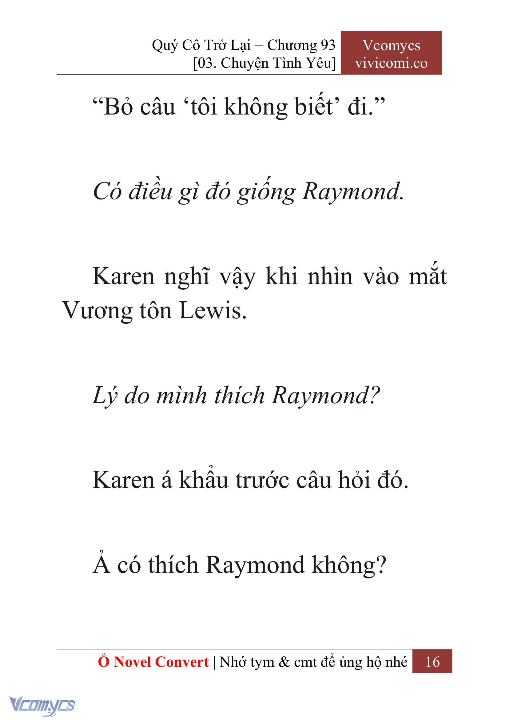 [Novel] Quý Cô Trở Lại Chapter  93 - 18