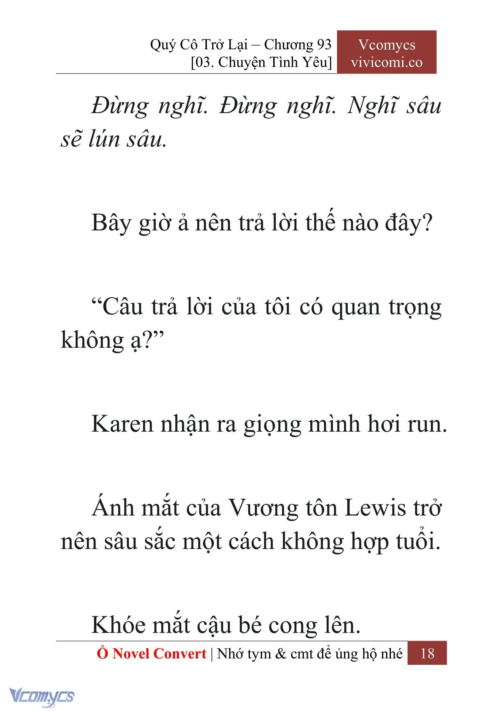 [Novel] Quý Cô Trở Lại Chapter  93 - 20