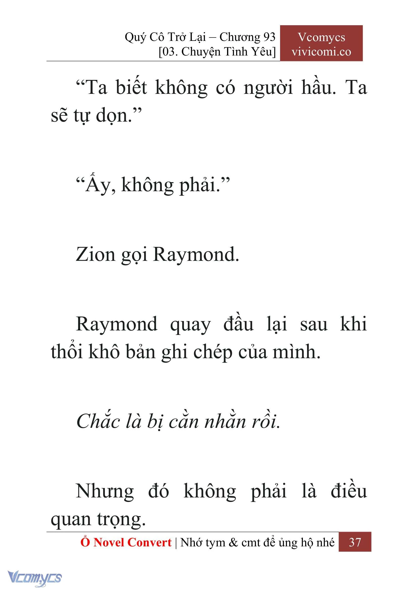 [Novel] Quý Cô Trở Lại Chapter  93 - 39