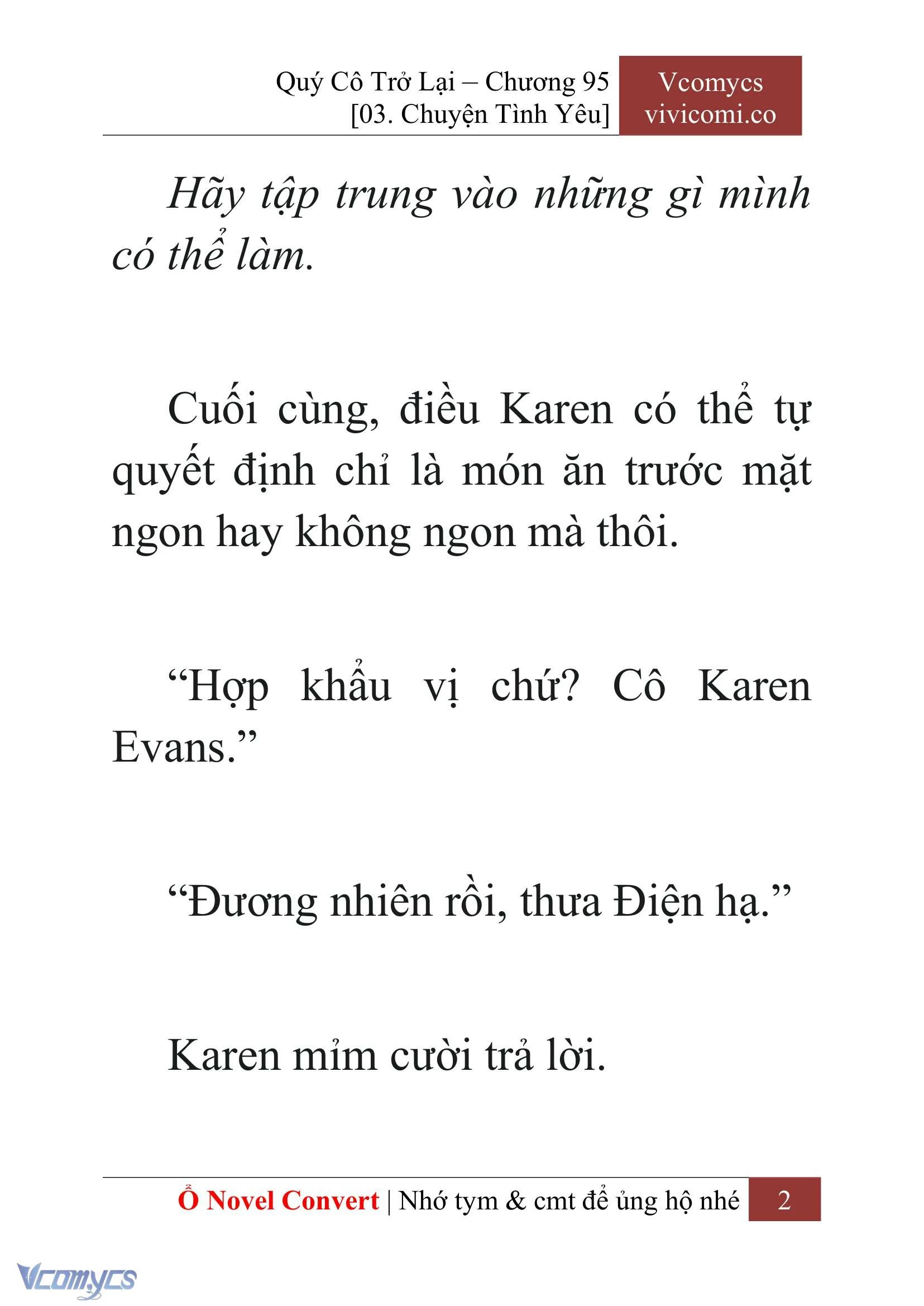 [Novel] Quý Cô Trở Lại Chapter  95 - 4