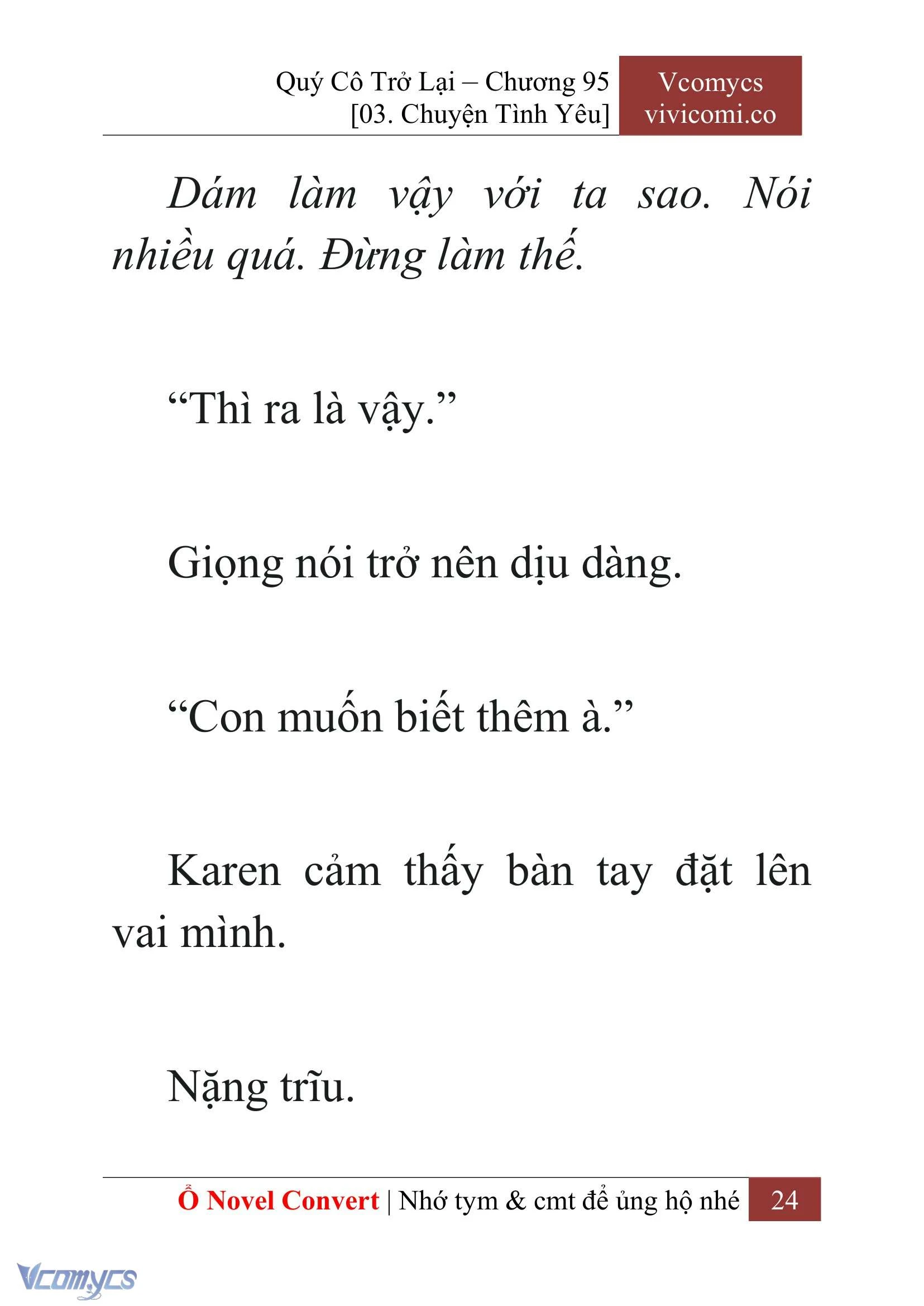 [Novel] Quý Cô Trở Lại Chapter  95 - 26