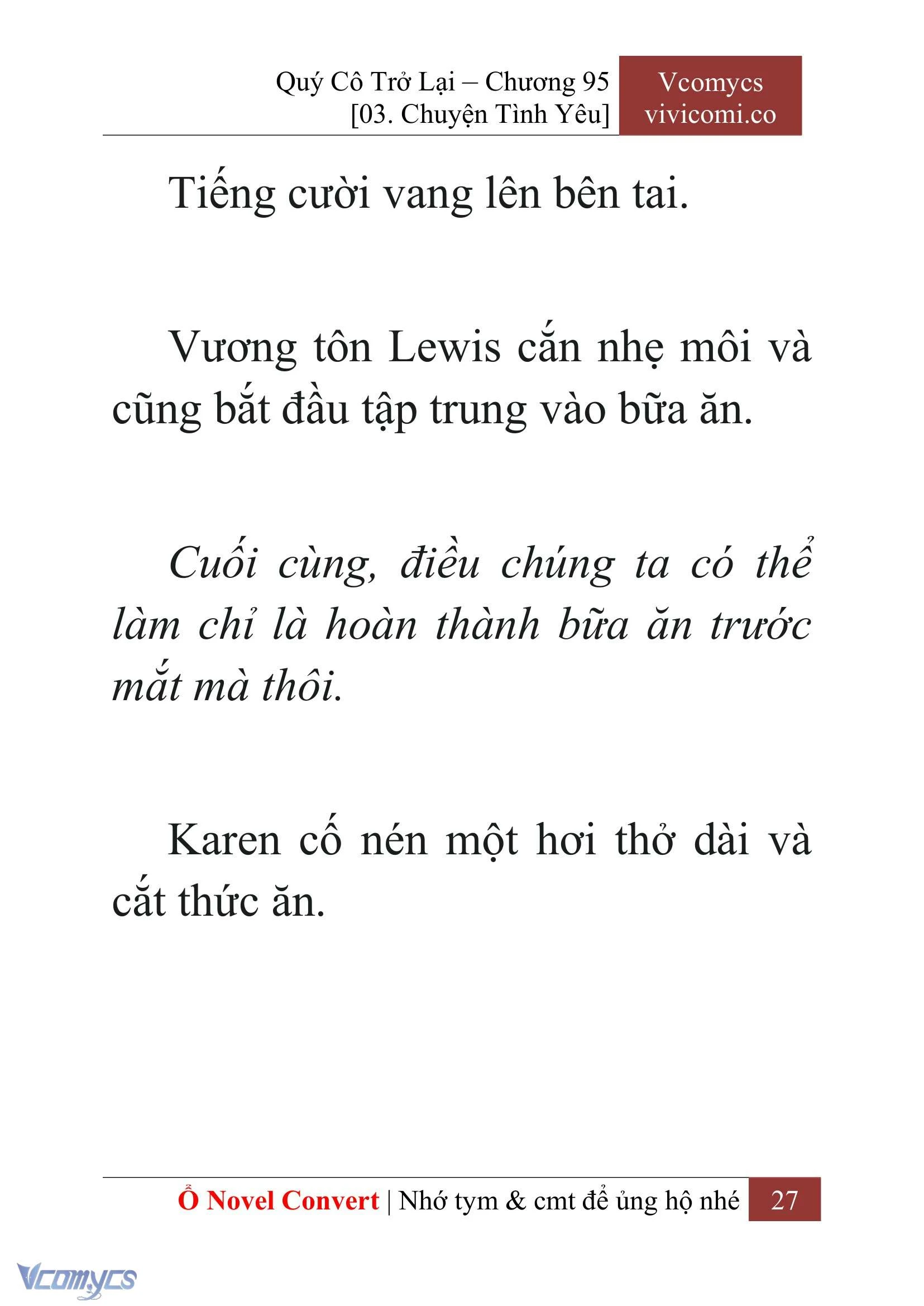 [Novel] Quý Cô Trở Lại Chapter  95 - 29