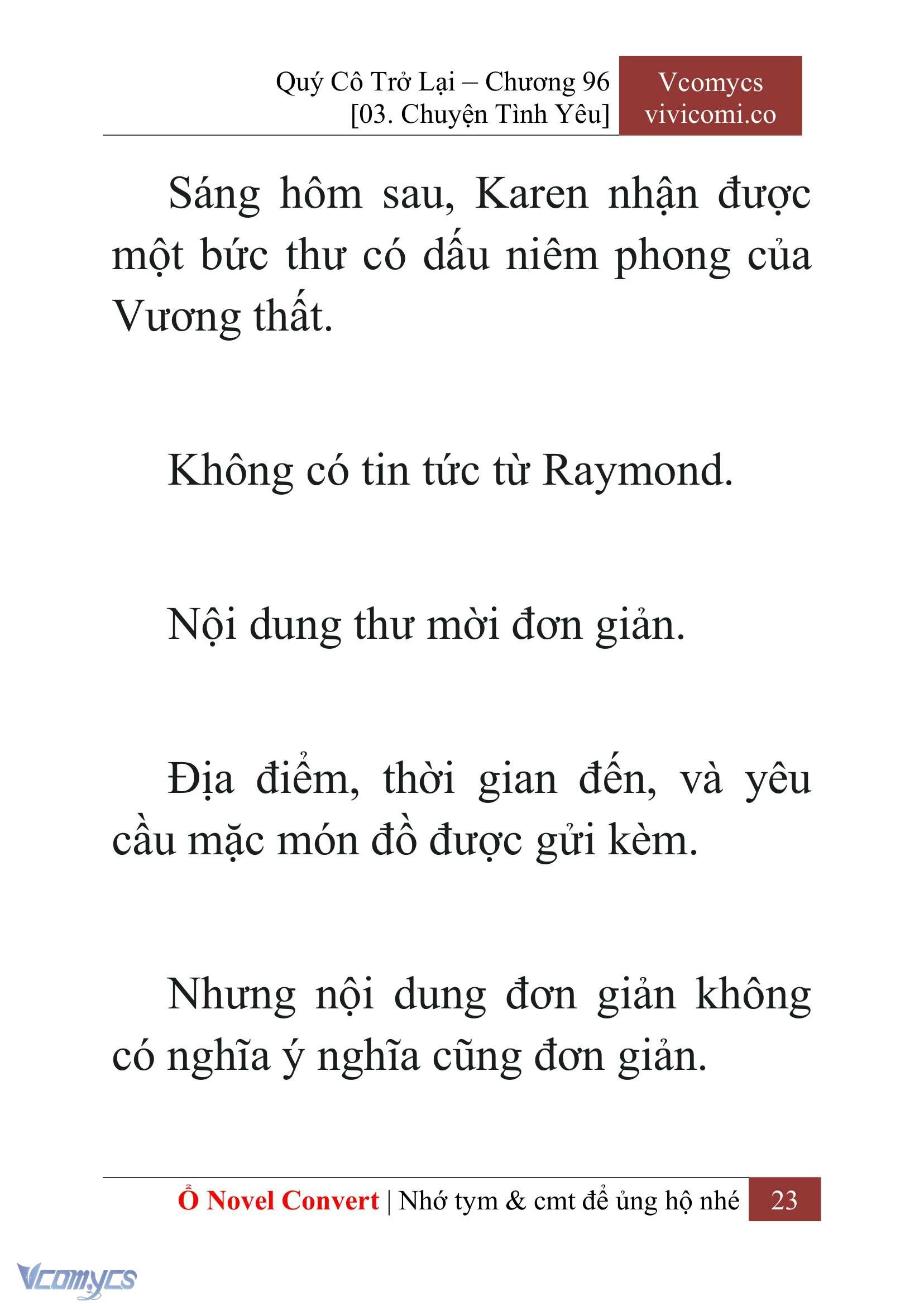 [Novel] Quý Cô Trở Lại Chapter  96 - 25