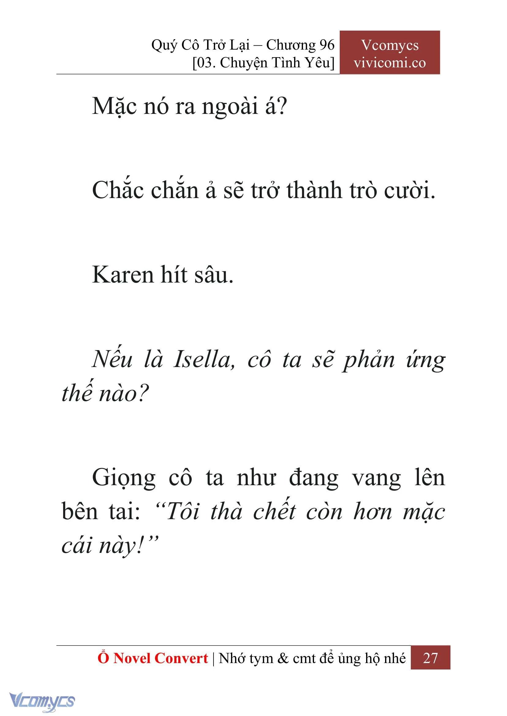 [Novel] Quý Cô Trở Lại Chapter  96 - 29
