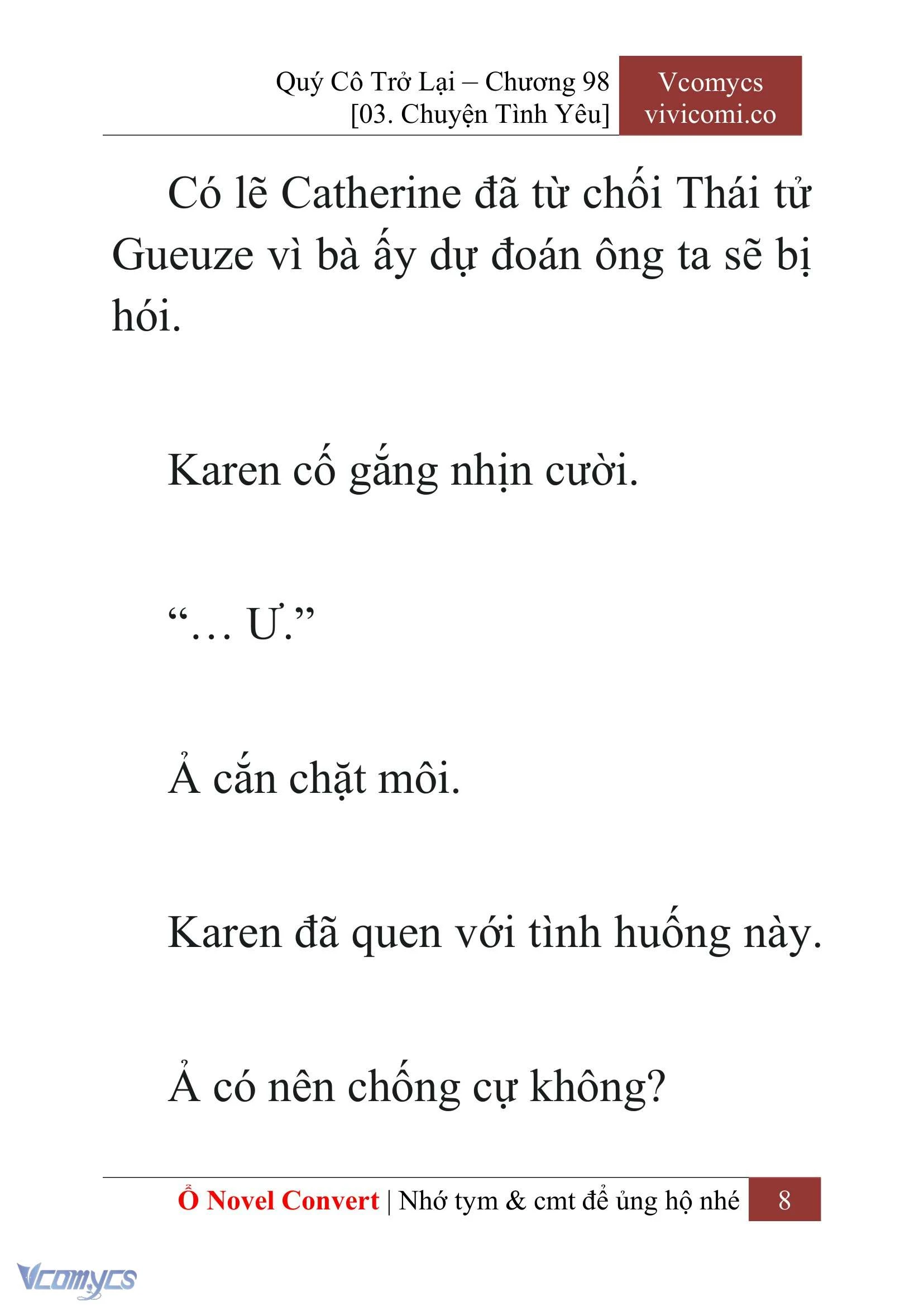 [Novel] Quý Cô Trở Lại Chapter  98 - 10