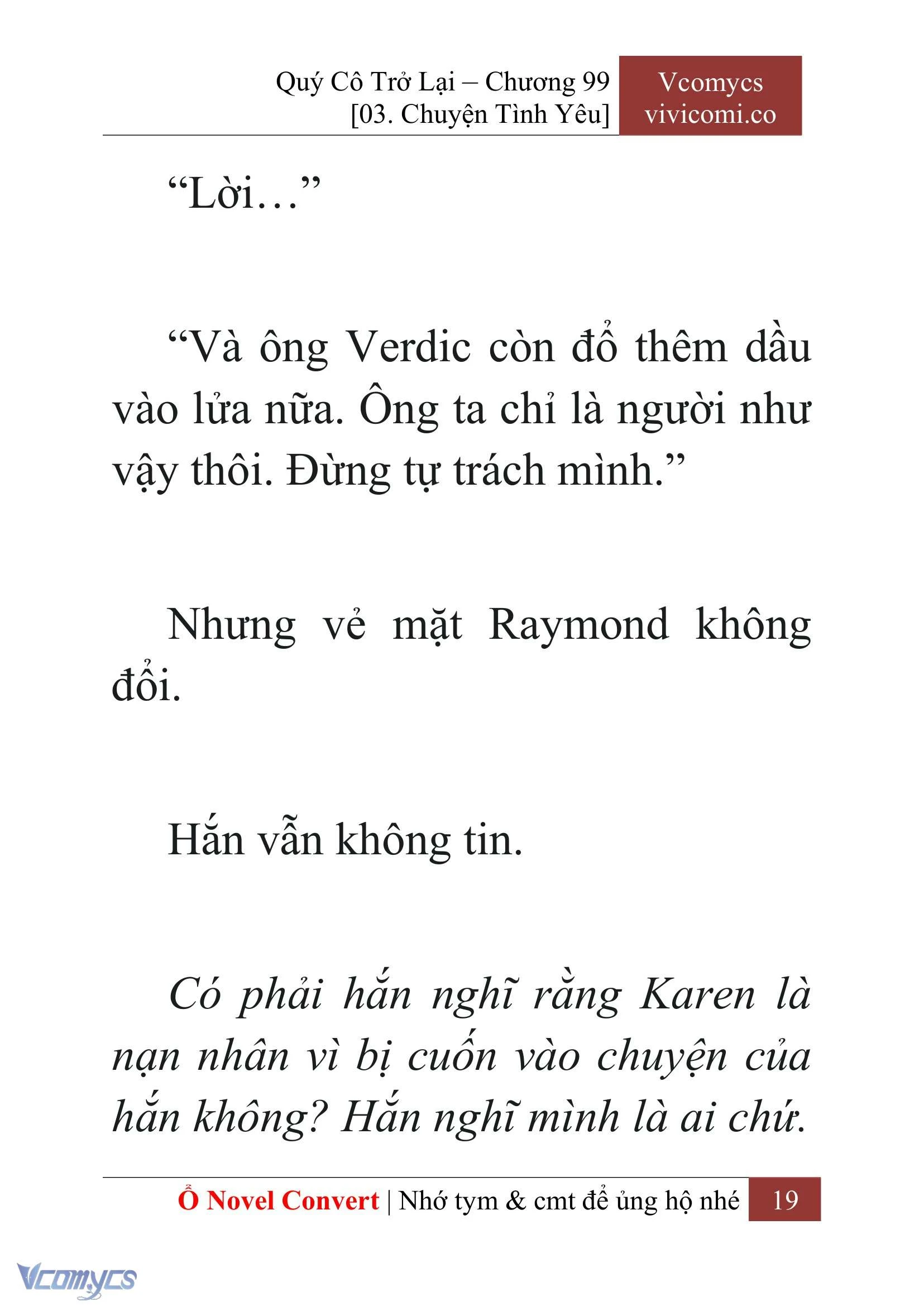 [Novel] Quý Cô Trở Lại Chapter  99 - 21
