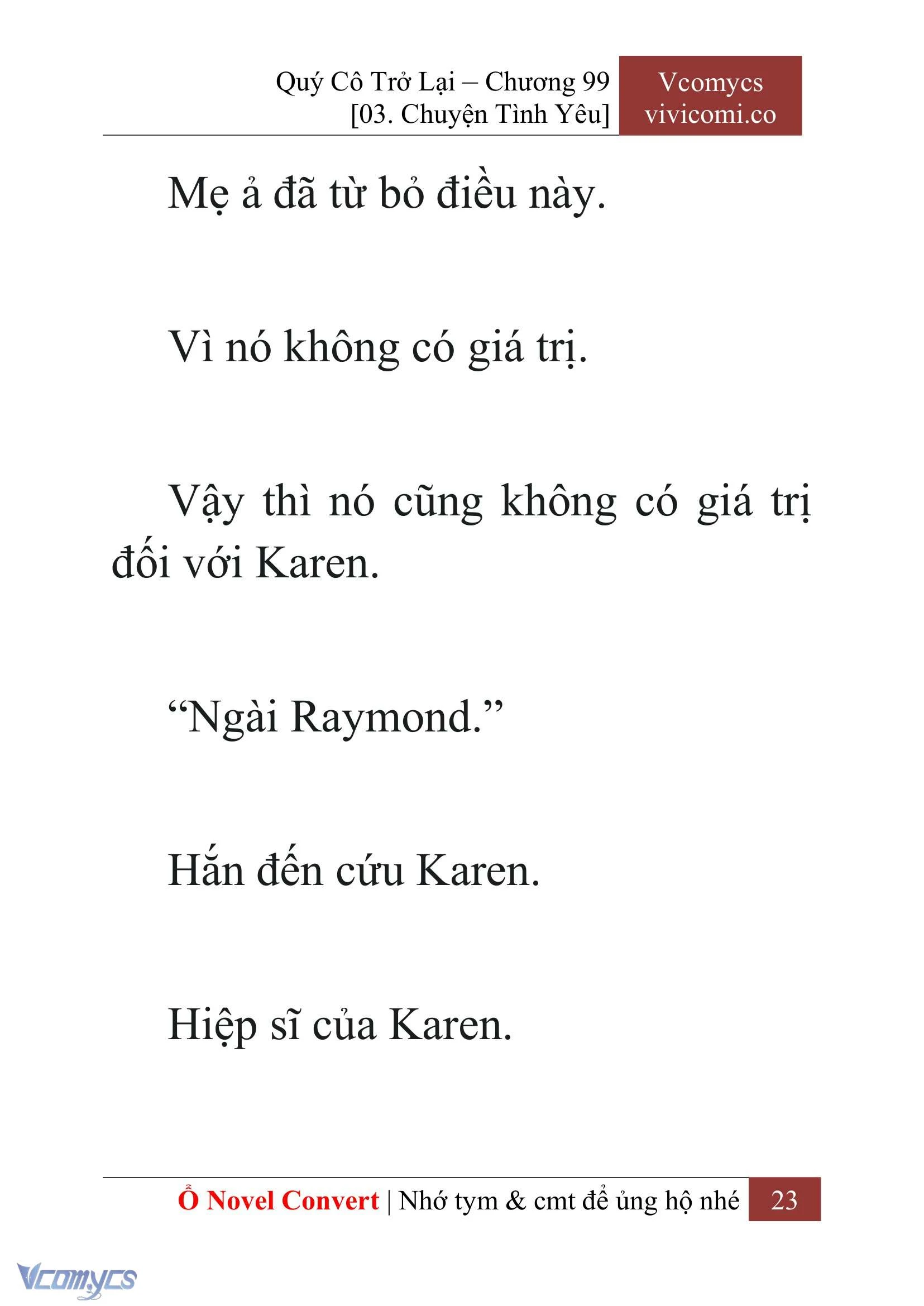 [Novel] Quý Cô Trở Lại Chapter  99 - 25