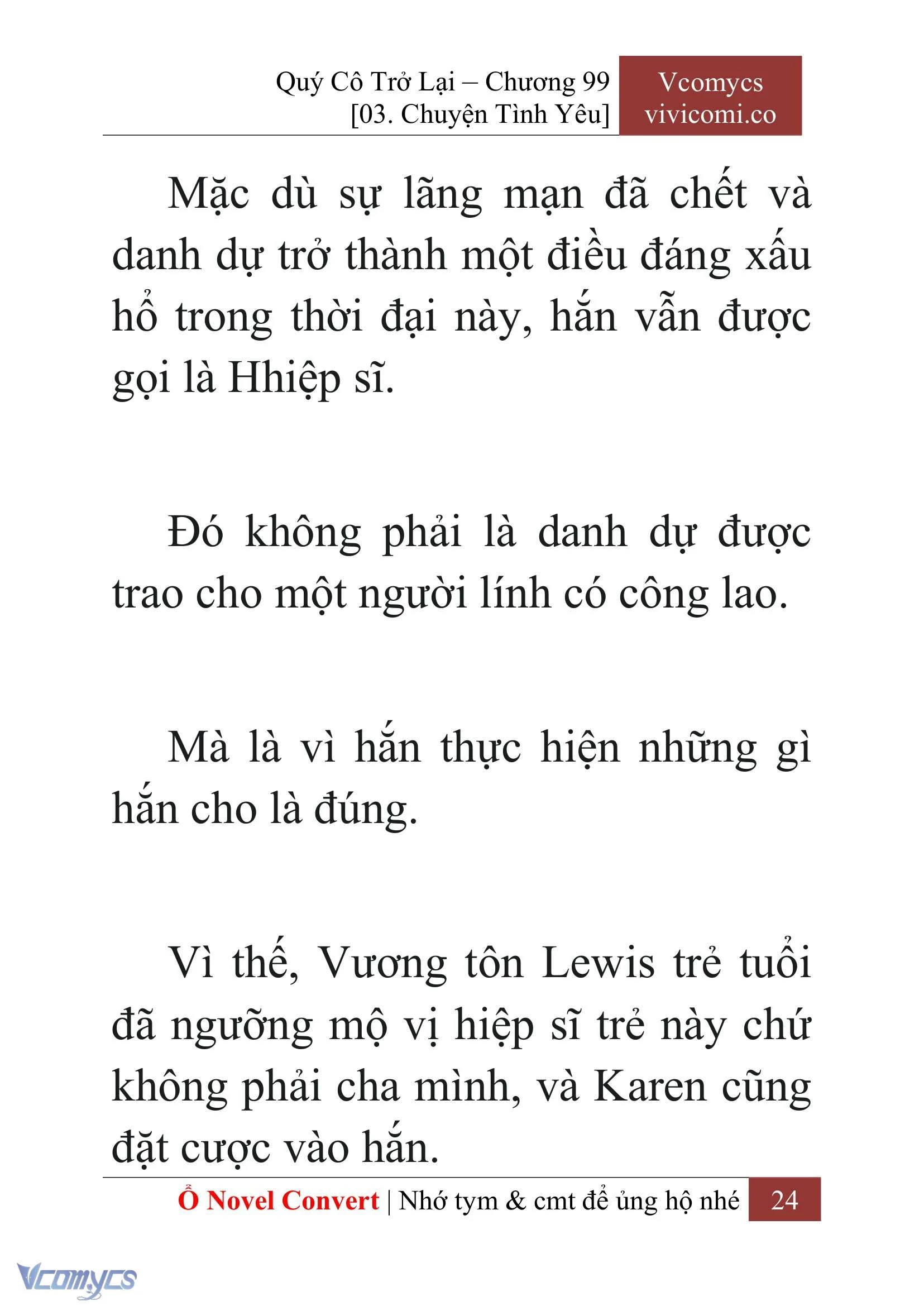 [Novel] Quý Cô Trở Lại Chapter  99 - 26