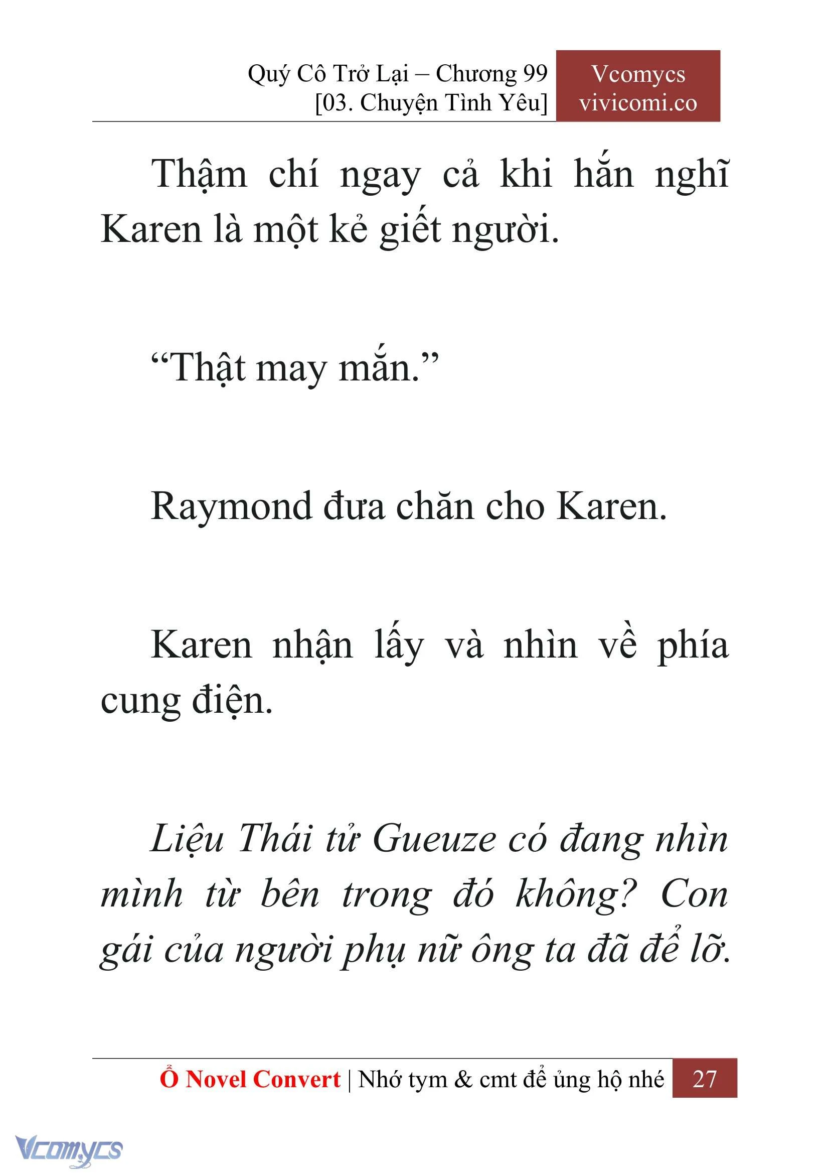 [Novel] Quý Cô Trở Lại Chapter  99 - 29