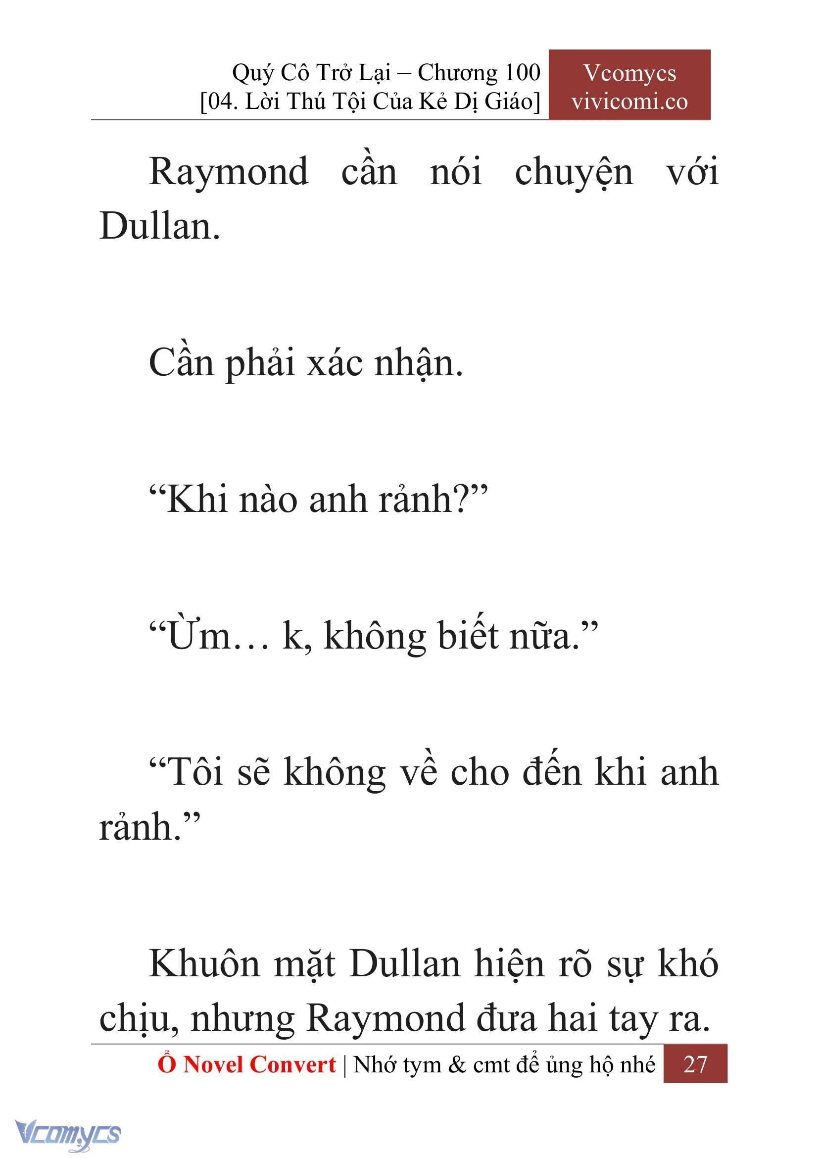 [Novel] Quý Cô Trở Lại Chapter  100 - 29