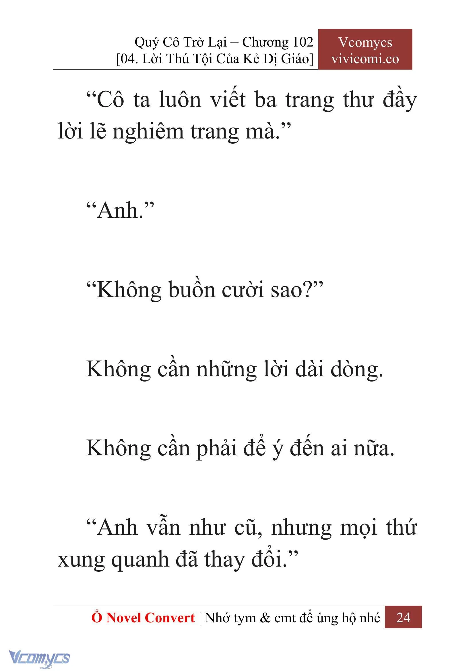 [Novel] Quý Cô Trở Lại Chapter  102 - 26