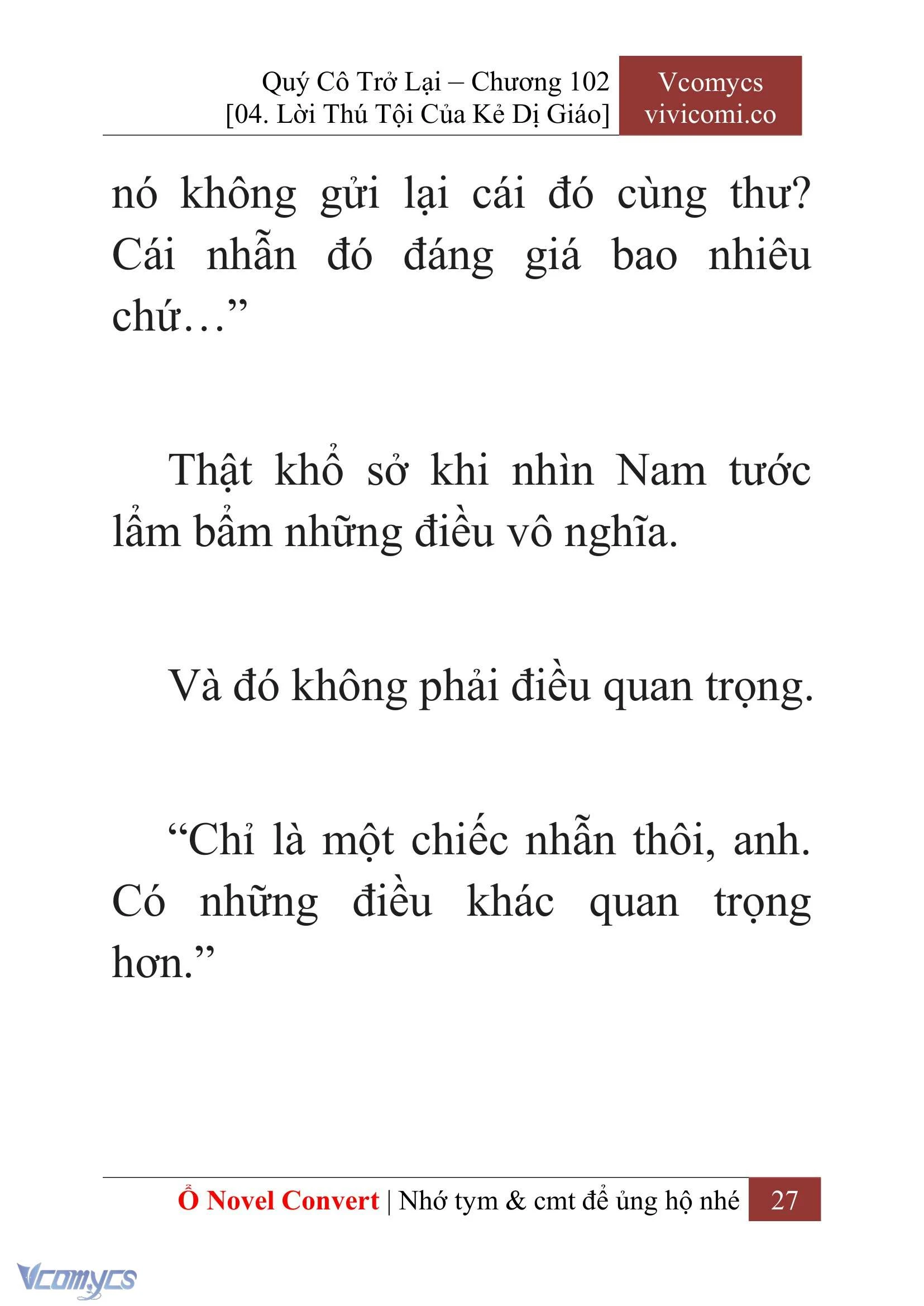 [Novel] Quý Cô Trở Lại Chapter  102 - 29
