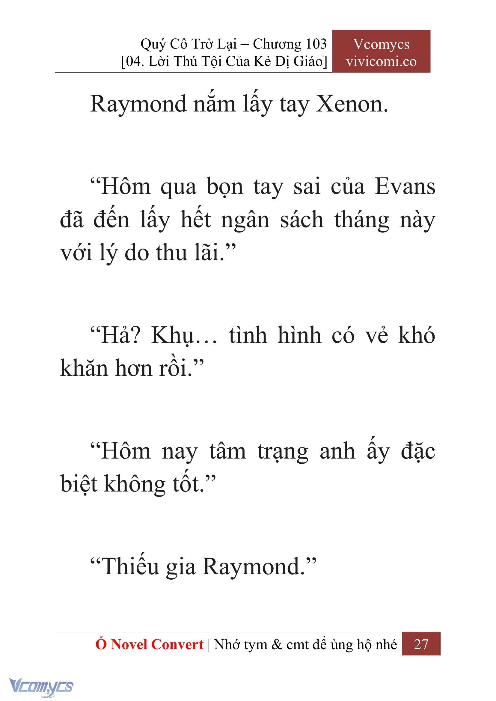 [Novel] Quý Cô Trở Lại Chapter  103 - 29