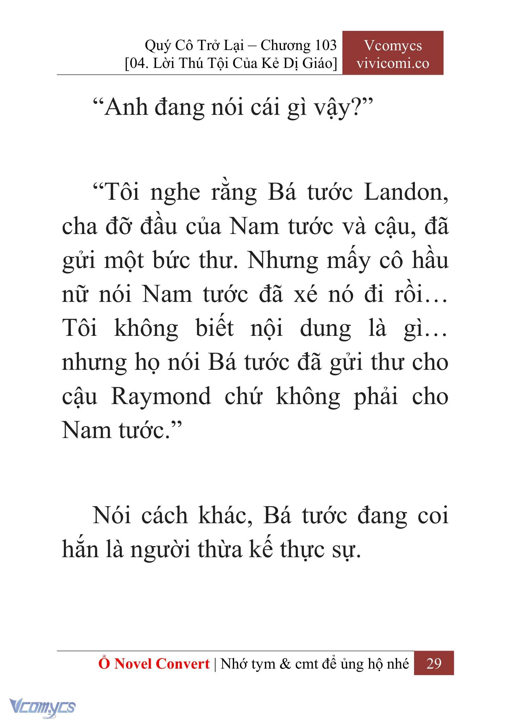 [Novel] Quý Cô Trở Lại Chapter  103 - 31