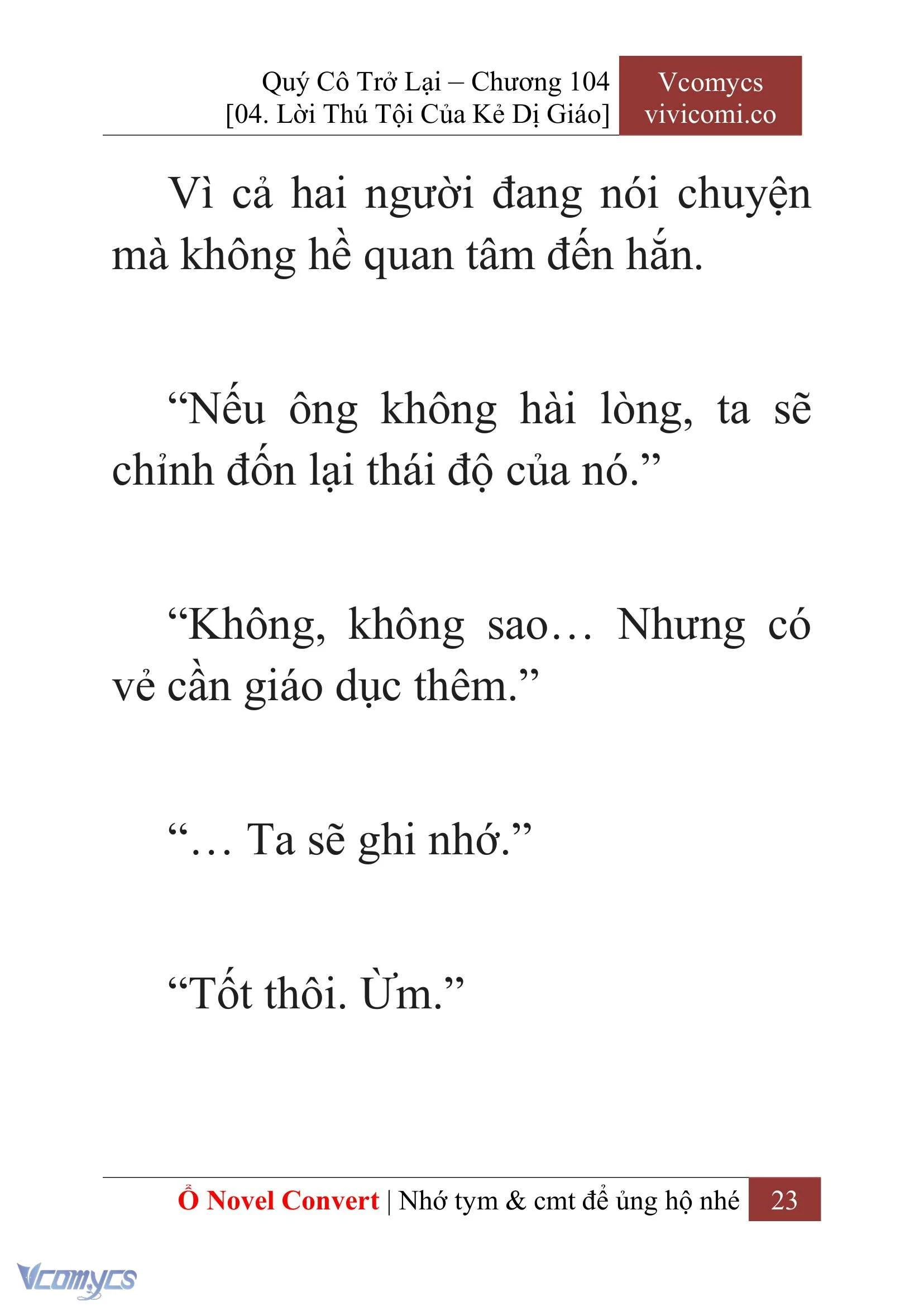 [Novel] Quý Cô Trở Lại Chapter  104 - 25