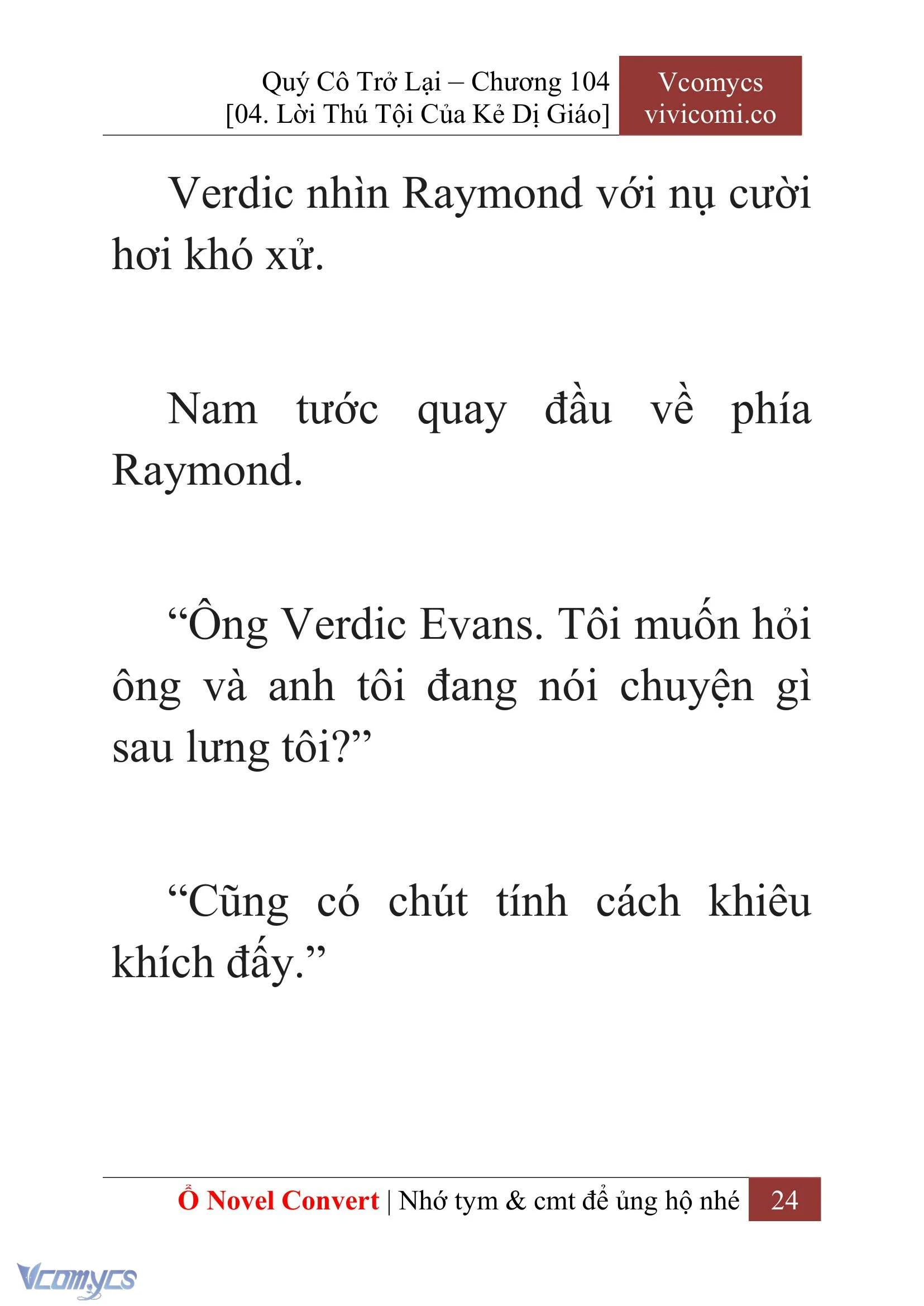 [Novel] Quý Cô Trở Lại Chapter  104 - 26