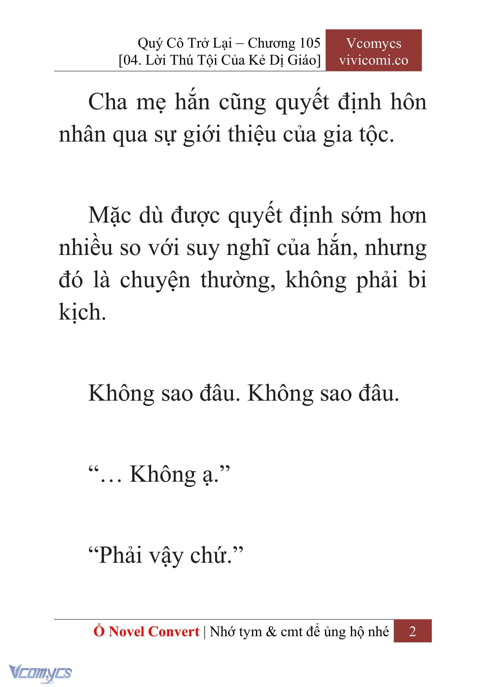 [Novel] Quý Cô Trở Lại Chapter  105 - 4