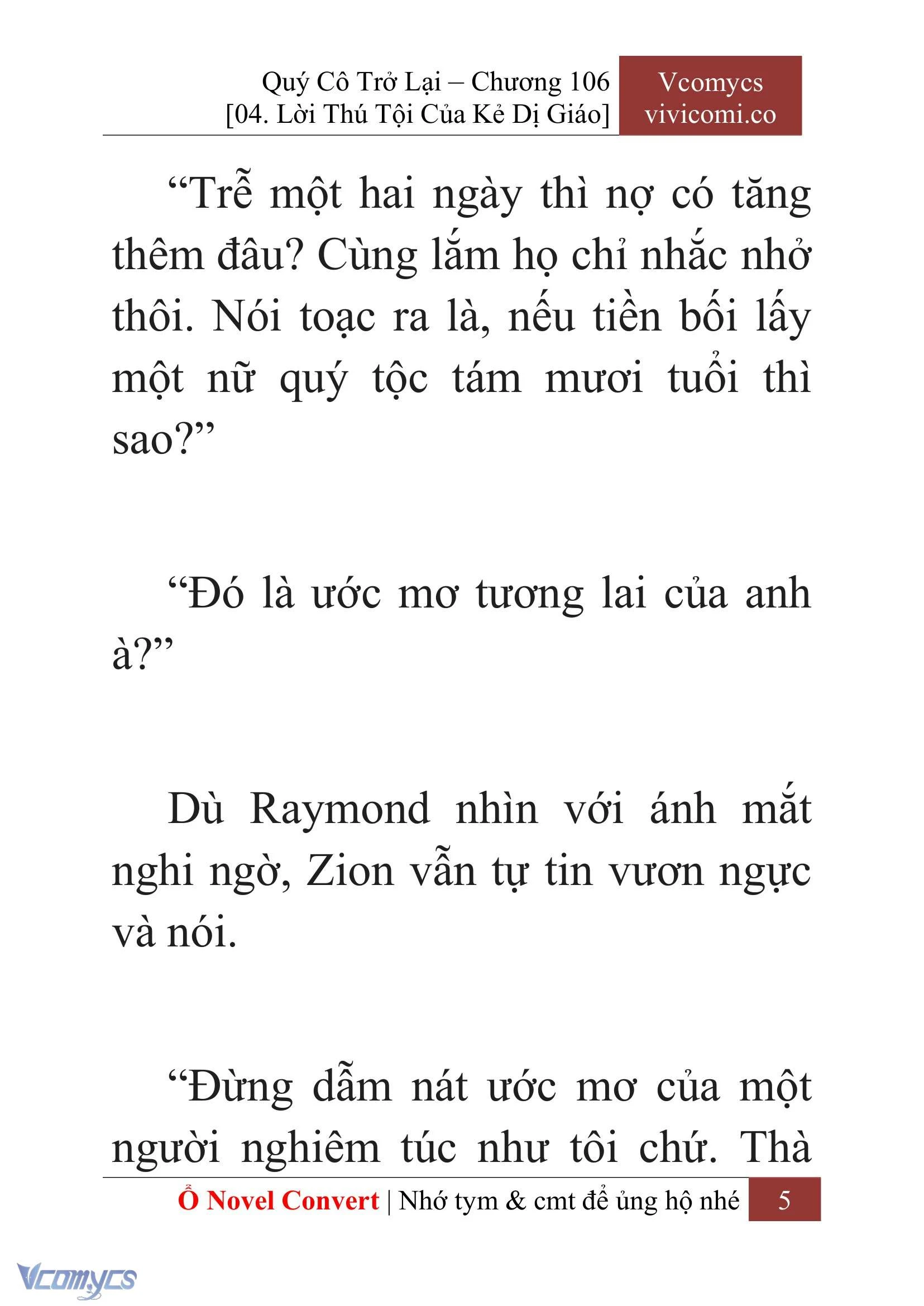 [Novel] Quý Cô Trở Lại Chapter  106 - 7