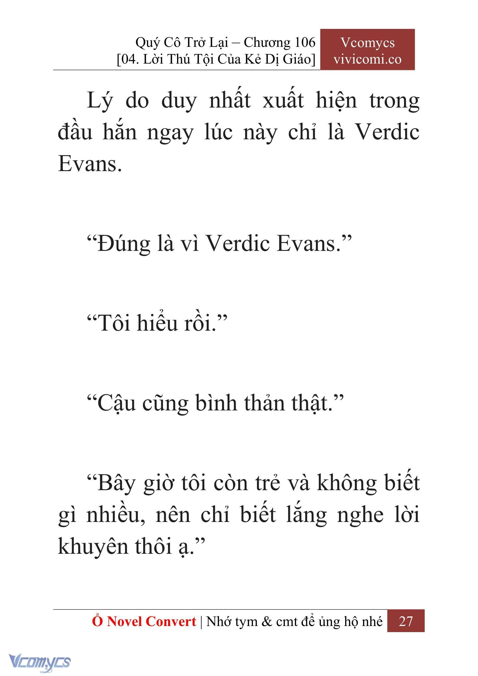 [Novel] Quý Cô Trở Lại Chapter  106 - 29