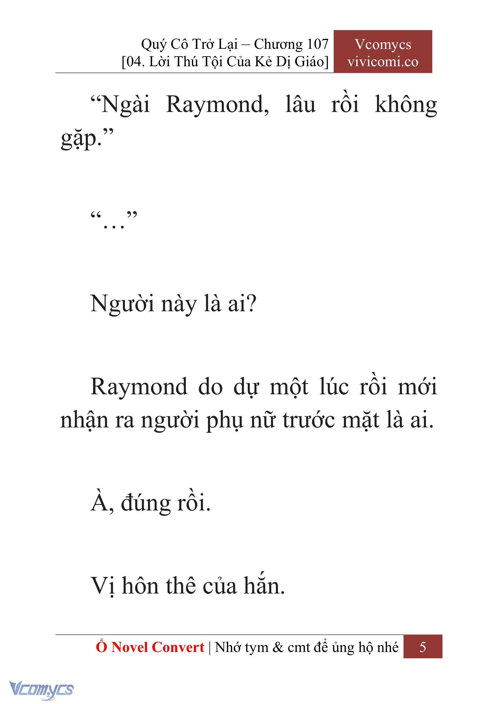 [Novel] Quý Cô Trở Lại Chapter  107 - 7