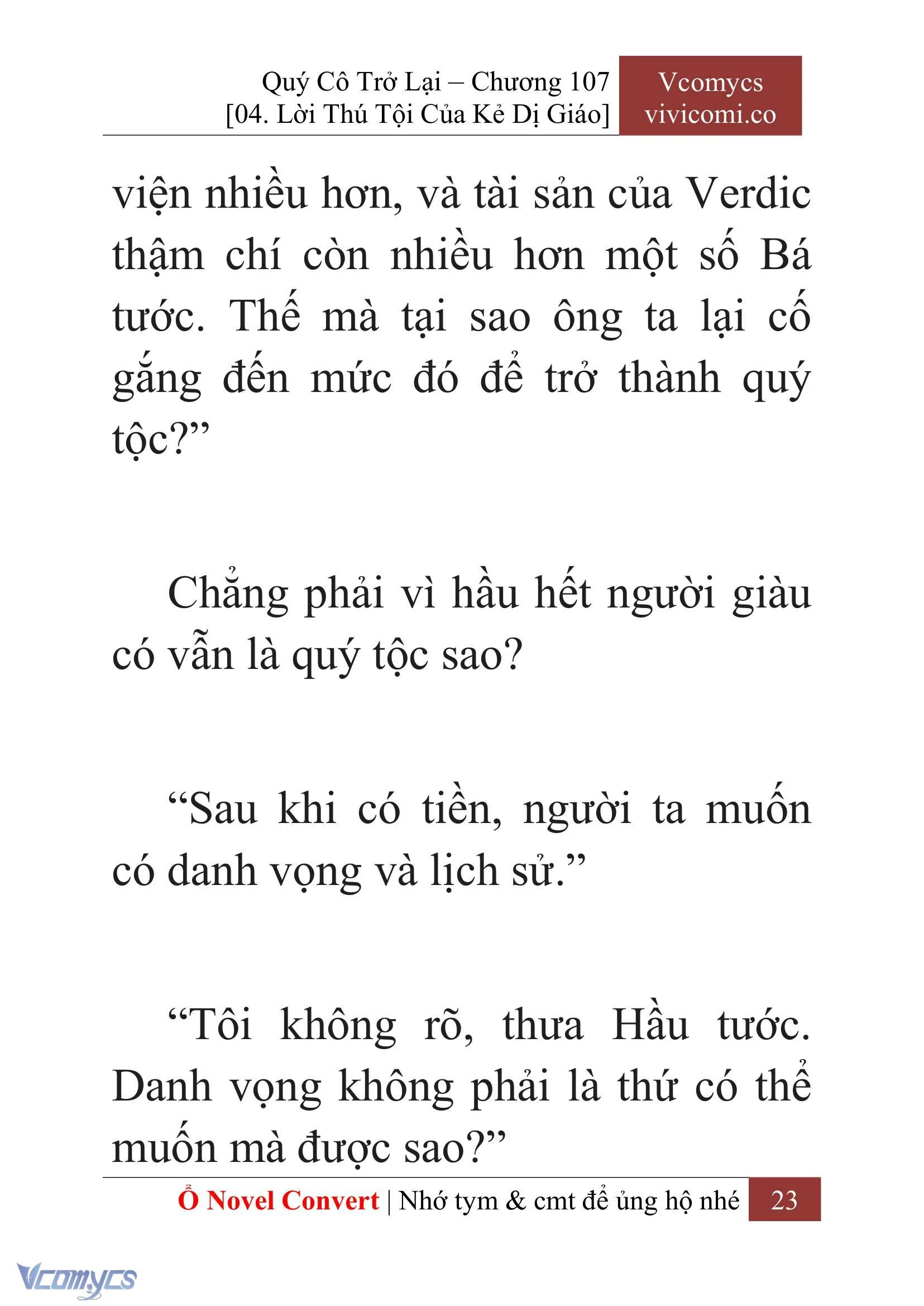 [Novel] Quý Cô Trở Lại Chapter  107 - 25