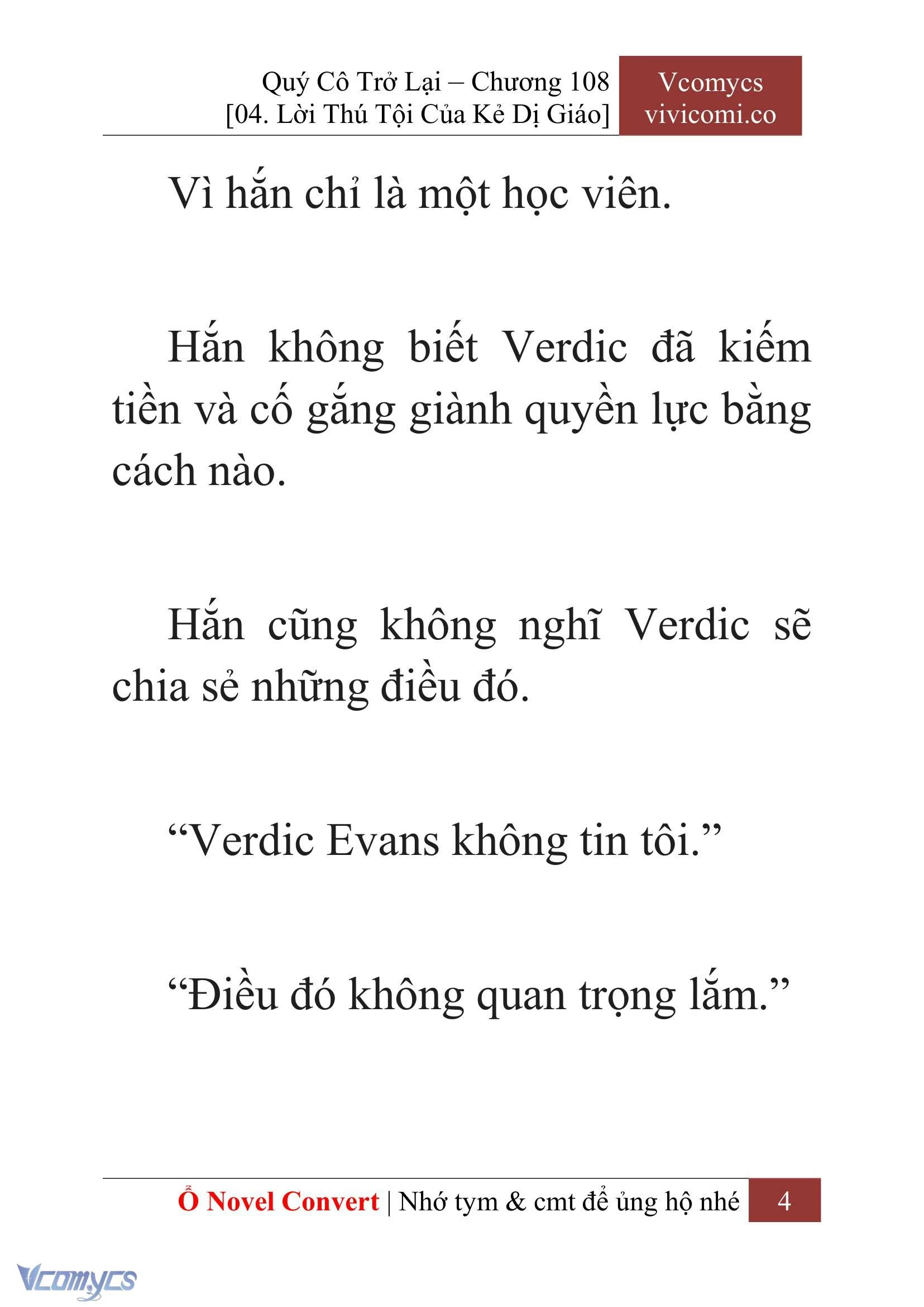 [Novel] Quý Cô Trở Lại Chapter  108 - 6