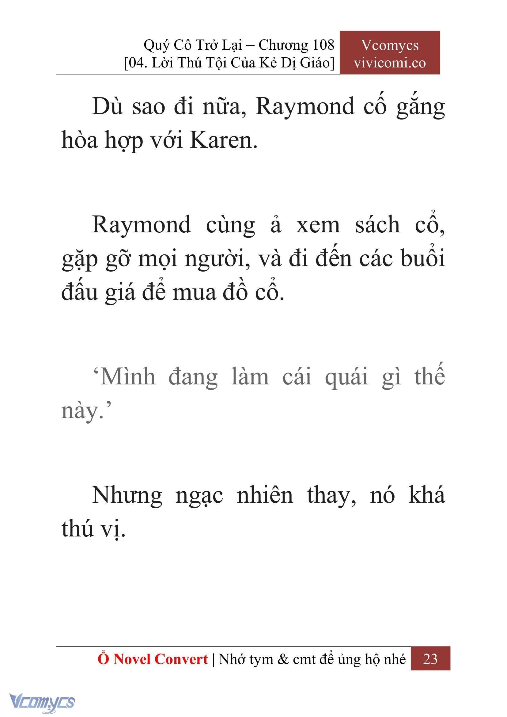 [Novel] Quý Cô Trở Lại Chapter  108 - 25