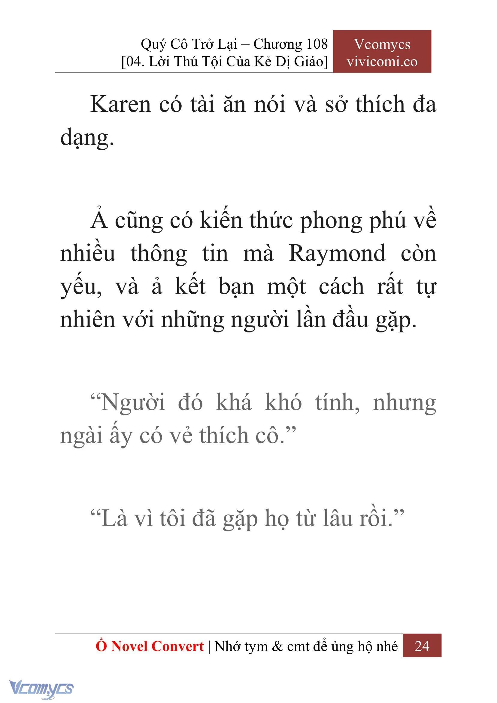 [Novel] Quý Cô Trở Lại Chapter  108 - 26