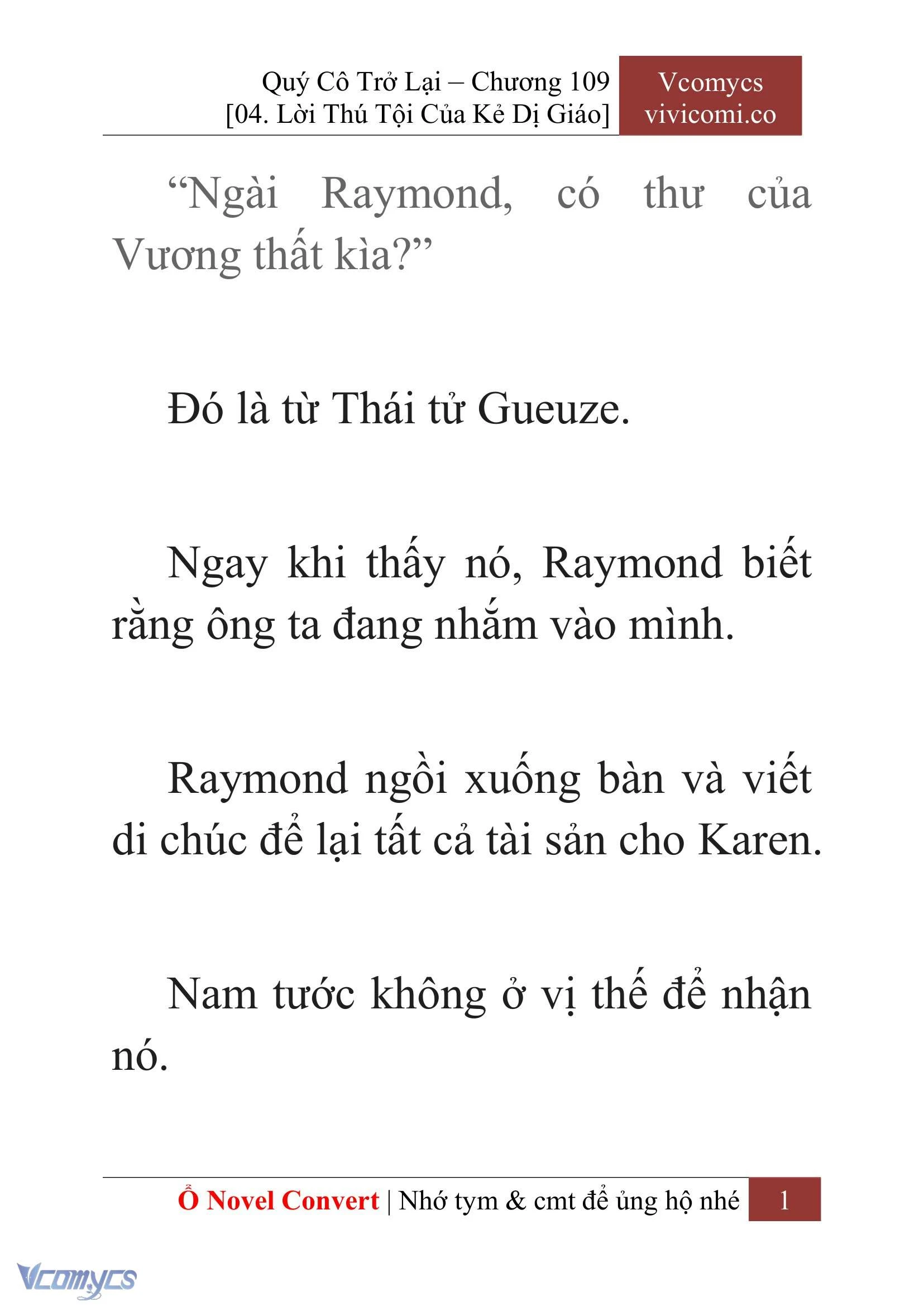 [Novel] Quý Cô Trở Lại Chapter  109 - 3