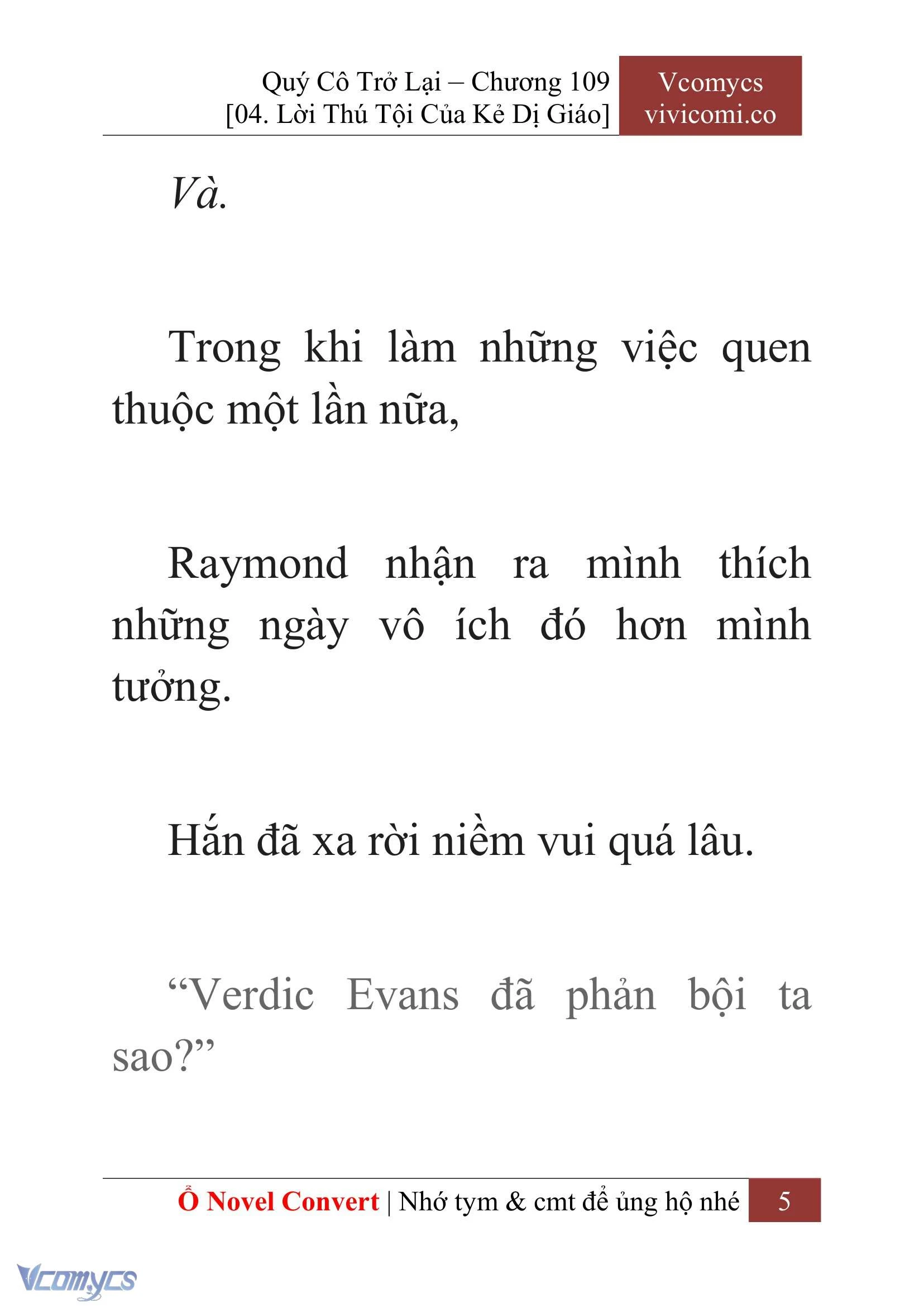 [Novel] Quý Cô Trở Lại Chapter  109 - 7